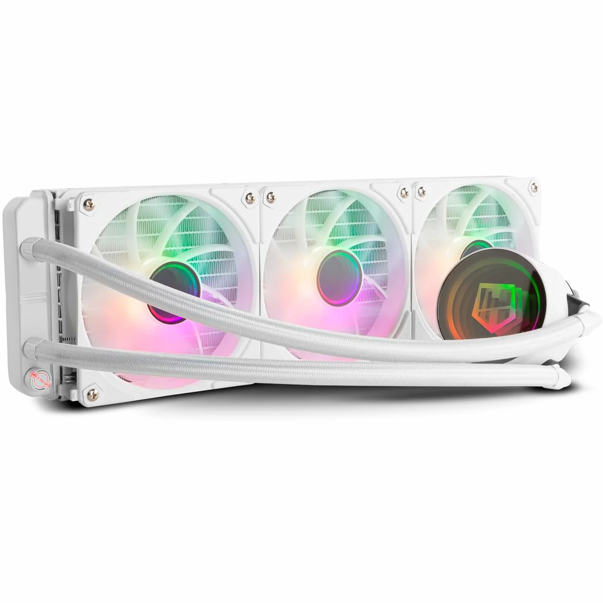 NOX XTREME PRODUCTS HUMMER M-360 - chłodzenie cieczą ARGB, Intel i AMD, 3 wentylatory sterujące PMW 120 mm, miedziana pompa bazowa, potrójny aluminiowy radiator, biały