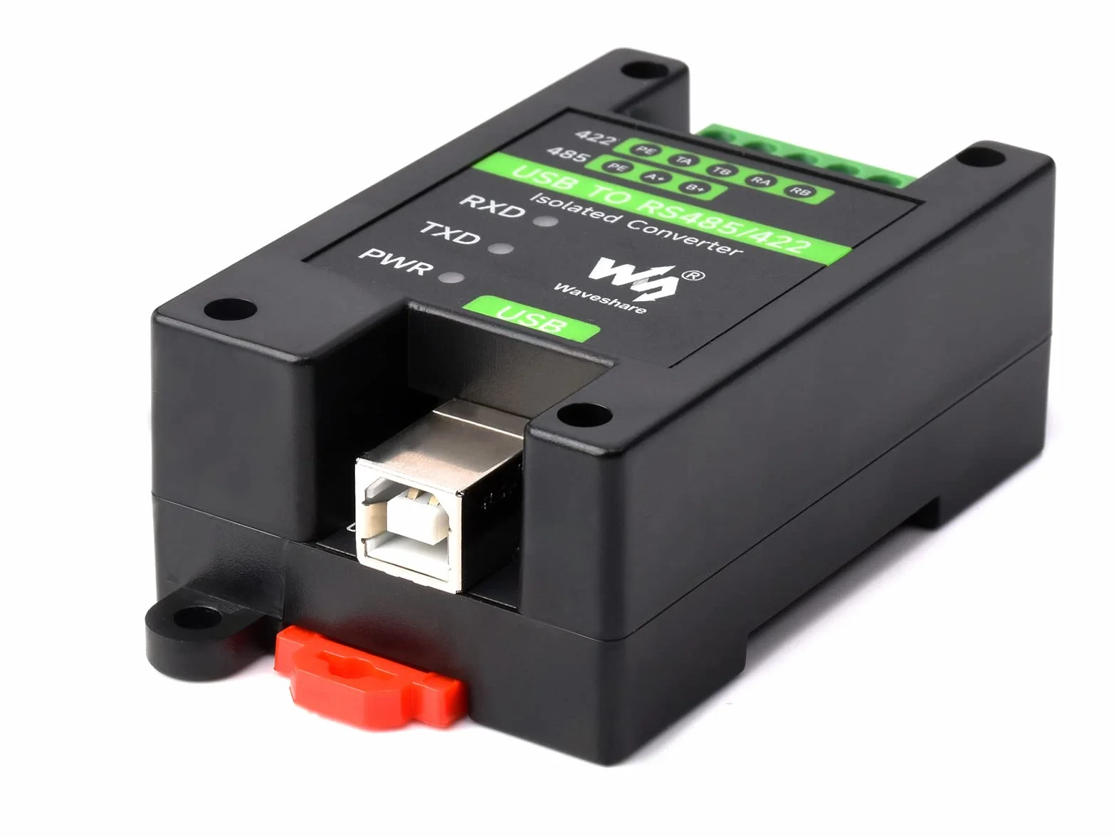 Waveshare USB to RS485/422, Industrial Grade Isolated Converter, Up to 1200m Long-distance Transmission, Compatible With Mac/Linux/Android/Win11/10/8.1/8/7, Support Wall-Mount & Rail-Mount