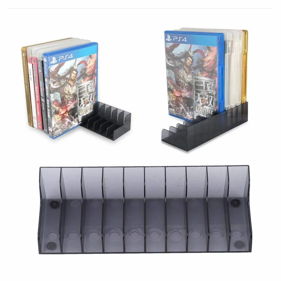 Tangxi Stojaki do przechowywania płyt CD z grami, pudełko na karty do gier, stojak do przechowywania, duża pojemność, uchwyt na płyty do gier PS4/SLIM/PRO (2 sztuki)