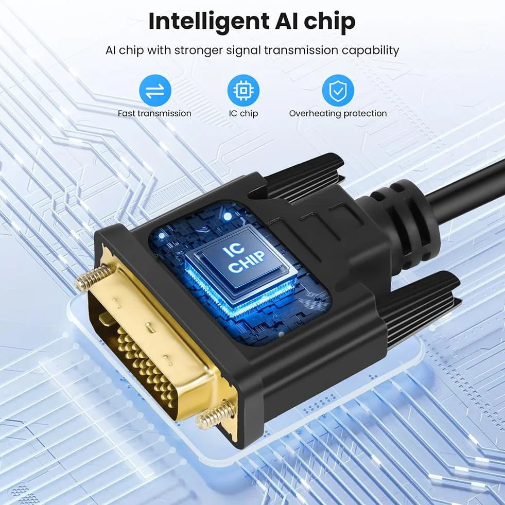 AXFEE Kabel USB-C na DVI, 1,8 m, kabel USB typu C na DVI, wtyczka USB-C na gniazdo DVI, konwerter kablowy do monitora, telewizora, projektora, kompatybilny z iPhone 15 Pro/Max, MacBook Pro/Air iMac