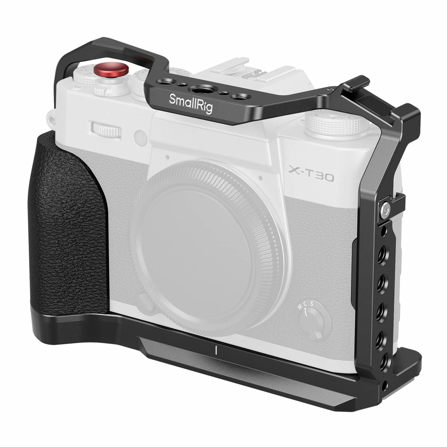 SMALLRIG Klatka fotograficzna X-T30 III do FUJIFILM X-T30 / X-T30II / X-T30III, wbudowany ergonomiczny silikonowy uchwyt, płytka szybkiego montażu do Arca, gniazdo QD i otwory na pasek - 5662