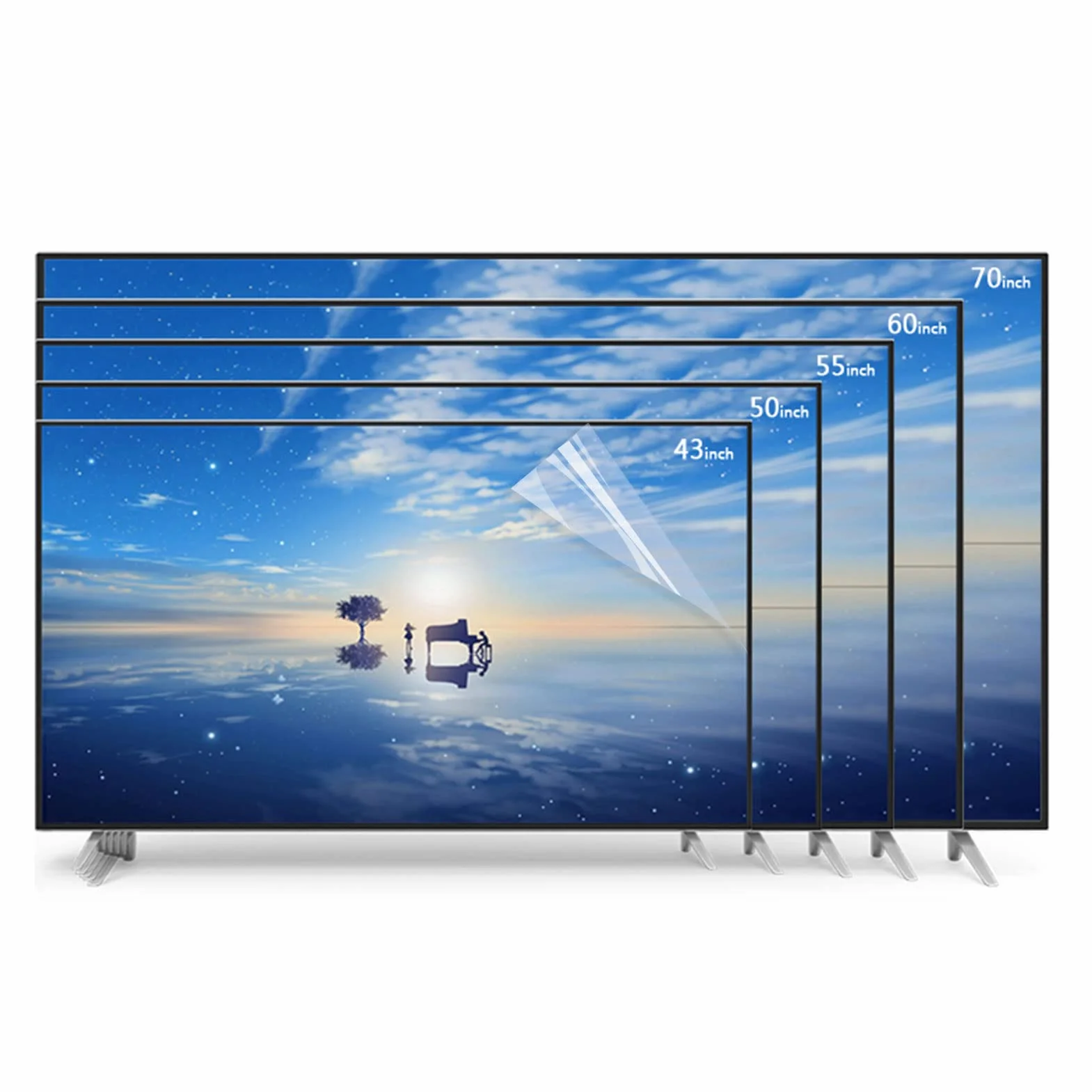Matowa folia ochronna do telewizora 32" 43" 49" 50" 55" 58" 65" matowa folia ochronna na ekran TV, ochrona przed promieniowaniem UV, ochrona oczu, 1101 x 620 cm