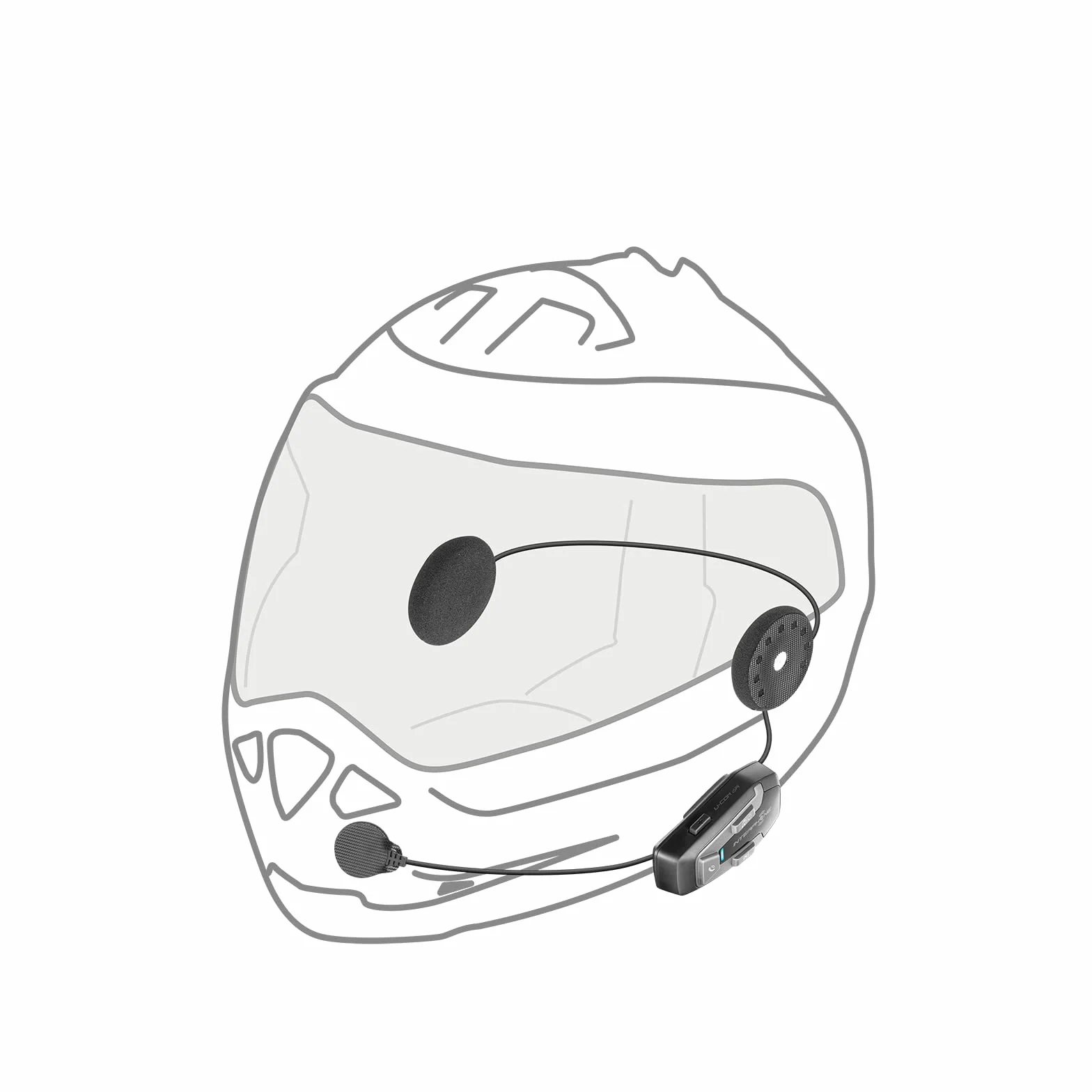 INTERPHONE U-COM6R | Podwójne | Zdejmowany interkom motocyklowy Bluetooth 5.2 i zintegrowana bateria 15 godzin autonomii, motocykl 1 km, kompatybilny z TFT i GPS, wodoodporny, głośnik 32 mm