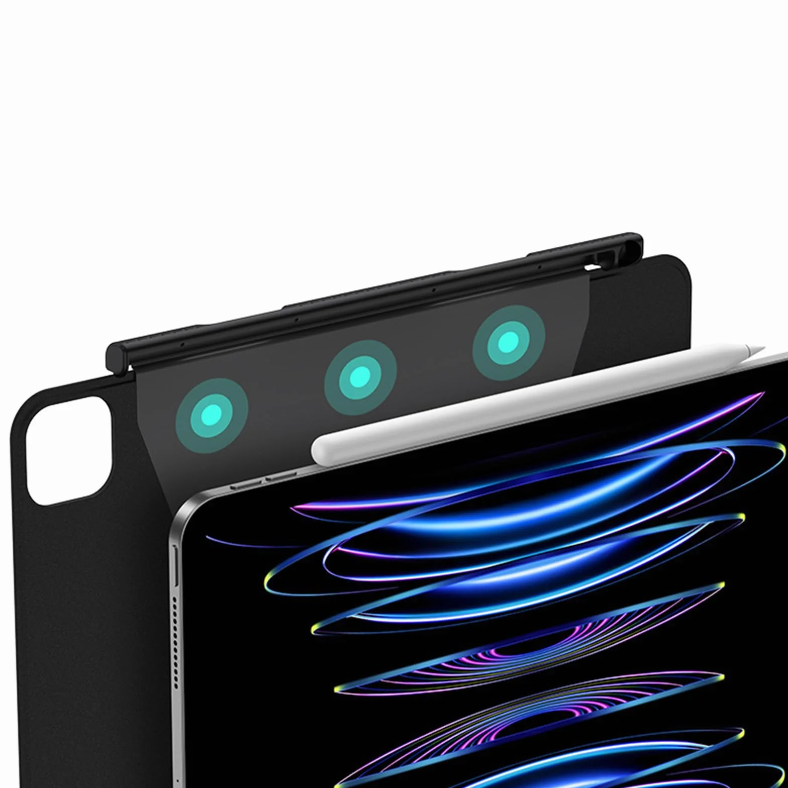 Uchwyt na długopis/pióro dla Apple Pencil 2. generacji, etui kompatybilne z Magic Keyboard, Smart Keyboard Folio i innymi magnetycznymi etui, uchwyt na rysik do iPada - czarny