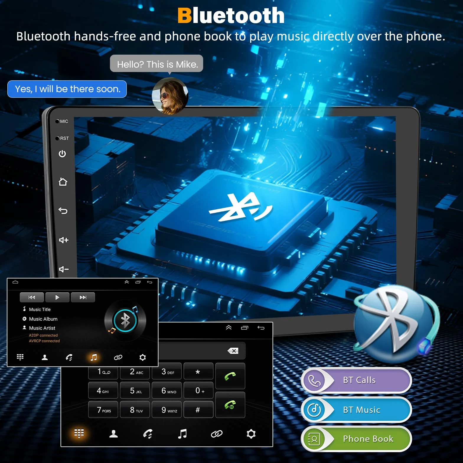 Radio samochodowe z systemem Android 13 do Ford Transit 2006-2011, 7-calowy wyświetlacz 4 + 64 G Carplay do Car Play i Android Auto z GPS, WiFi, Bluetooth, FM, SWC Mirror Link Split Screen + kamera