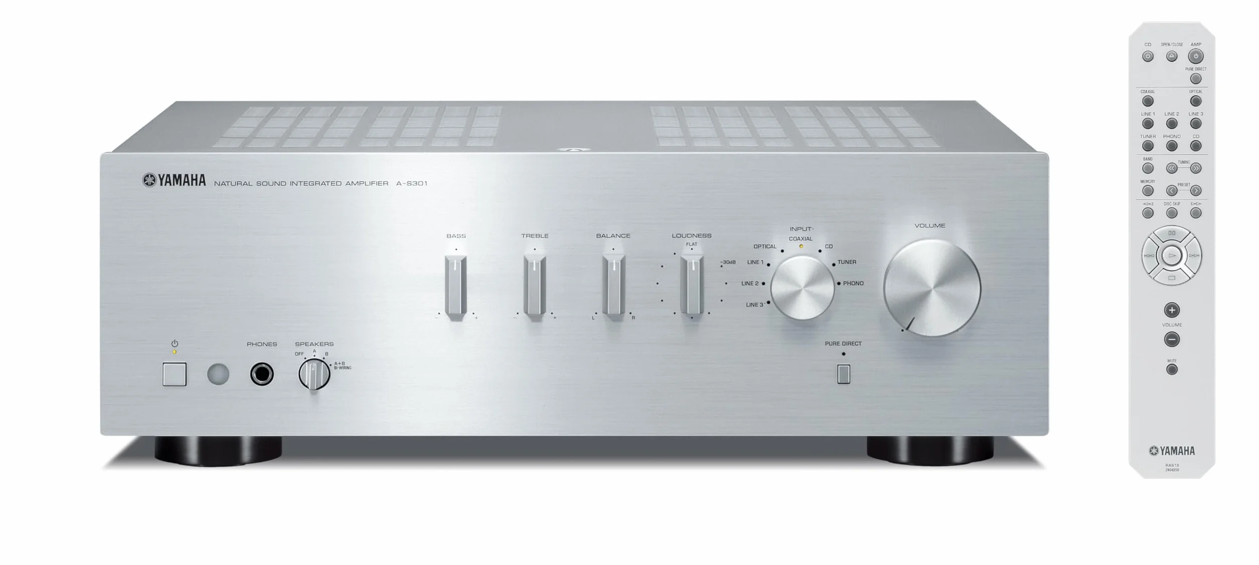 Yamaha A-S301 wzmacniacz stereo z przetwornikiem D/A, srebrny