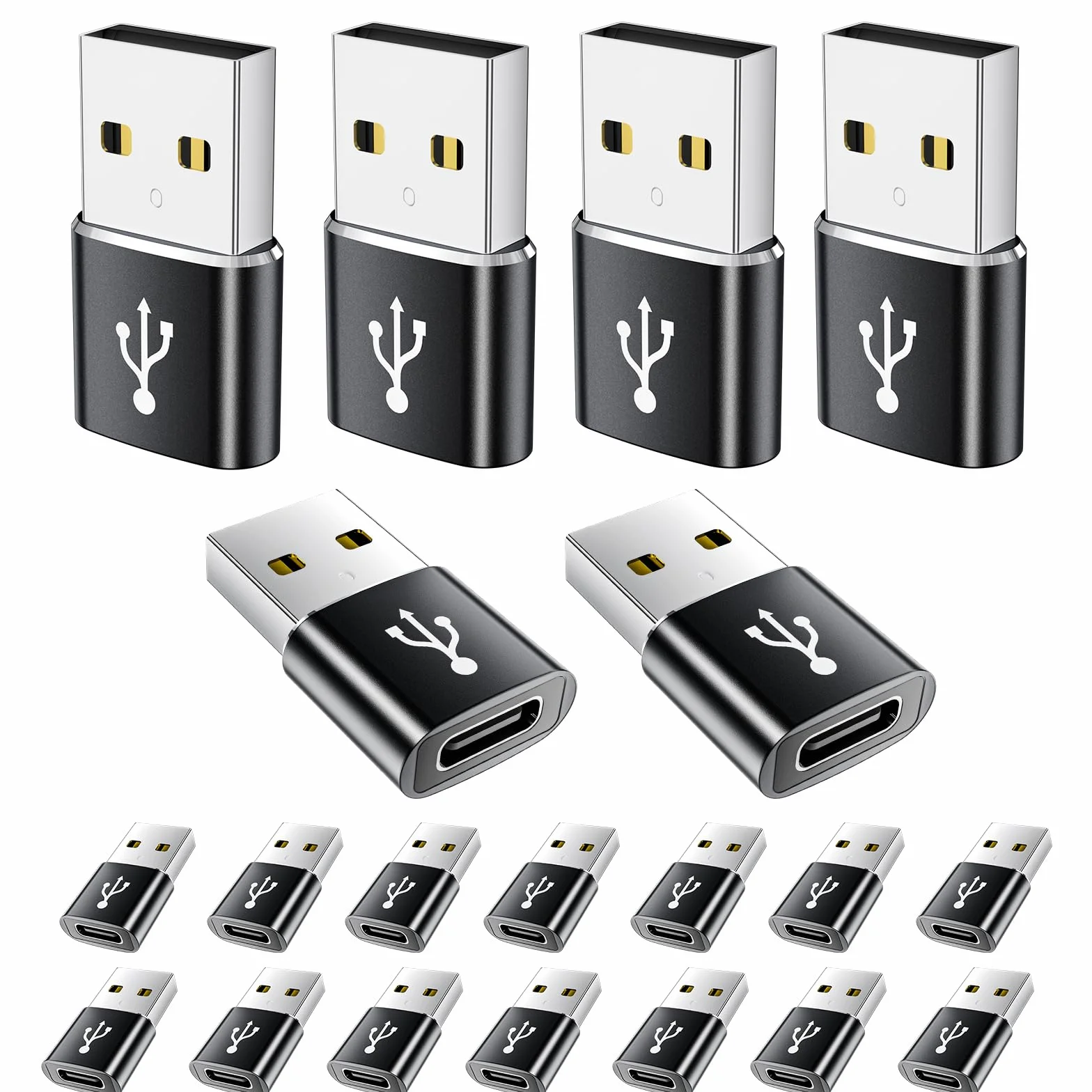 Adapter USB na USB C, adapter USB C na USB, adapter USB C na USB A, adapter USB na C, adapter USB na USBC-C dla iPhone, MacBook Pro, iPad, iMac i innych urządzeń (20,