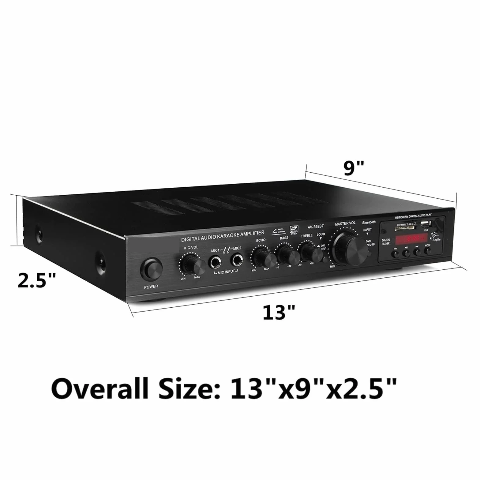 Wzmacniacz 5 1 dźwięku przestrzennego Bluetooth do systemu przestrzennego Hifi Led USB Av Power surround 298Bt wysokiej rozdzielczości Odtwarzacz Subwoofer samochodu gold