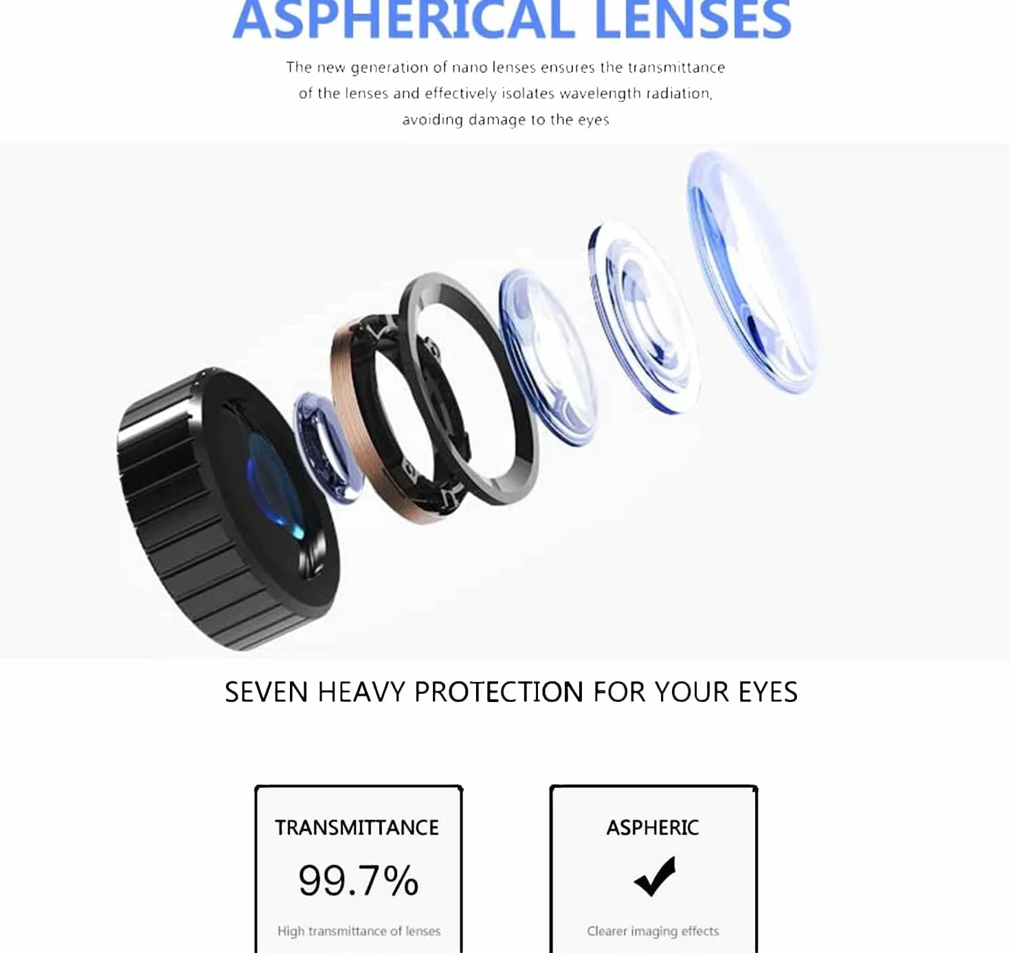 NK Smartphone 3D VR Glasses - Smartphone Virtual Reality Smart Glasses 4.7" - 6.53", kąt widzenia 90-100 stopni, obrót o 360°, regulowana soczewka i regulacja źrenicy - czarne