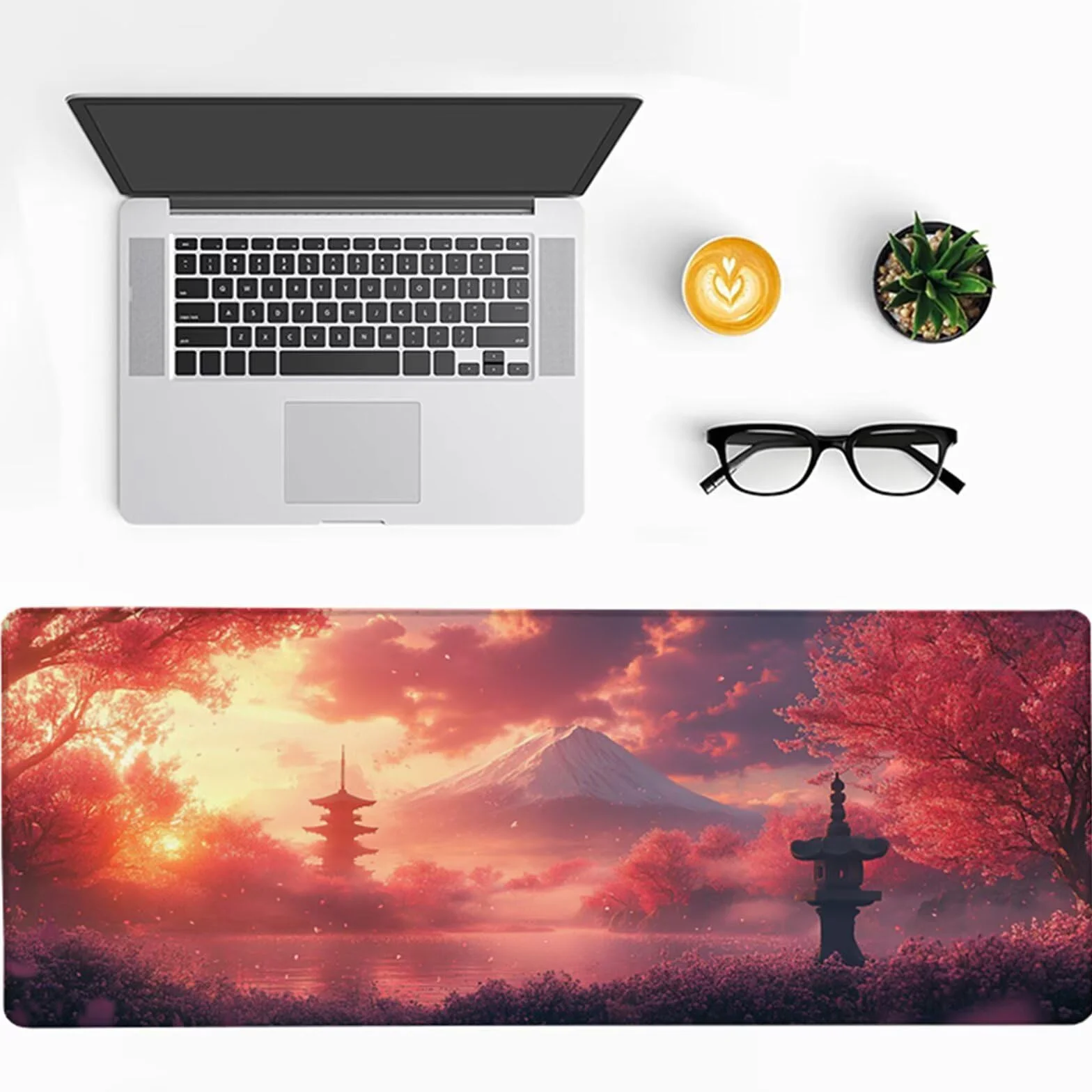 Podkładka na biurko dla graczy, góra, Fuji, krajobraz, podkładka pod mysz XXL, 1000 x 500 x 3 mm, podkładka pod mysz ze zszytymi krawędziami, akcesoria do gier, mata na biurko z antypoślizgową gumową