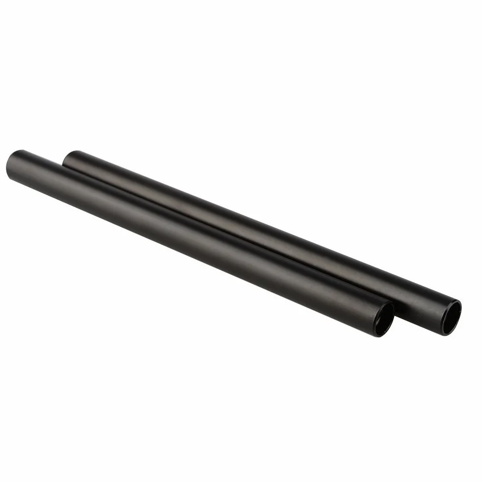 CAMVATE 15 mm aluminiowy pręt długość 20 cm do aparatu DSLR system szyny Rig Rail anodowany w kolorze czarnym (2 sztuki)