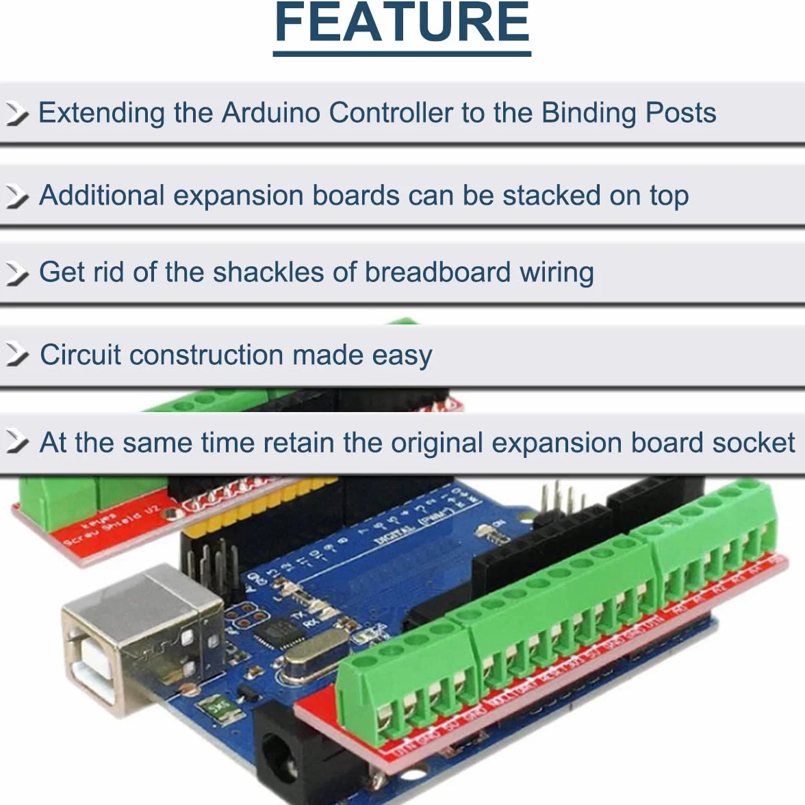 Screw Shield V2 karta rozszerzeń, stabilna płyta PCB, stabilna (podwójne wsparcie), kompatybilna z Arduino R3 Top (2 sztuki)
