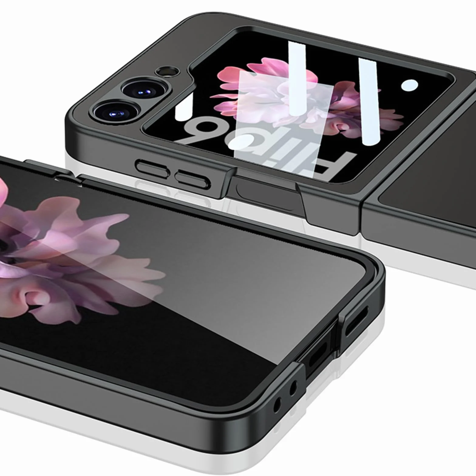 Smukłe etui do Samsung Galaxy Z Flip 6, lekkie, luksusowe, matowe etui na telefon z osłoną ekranu ze szkła hartowanego, złote