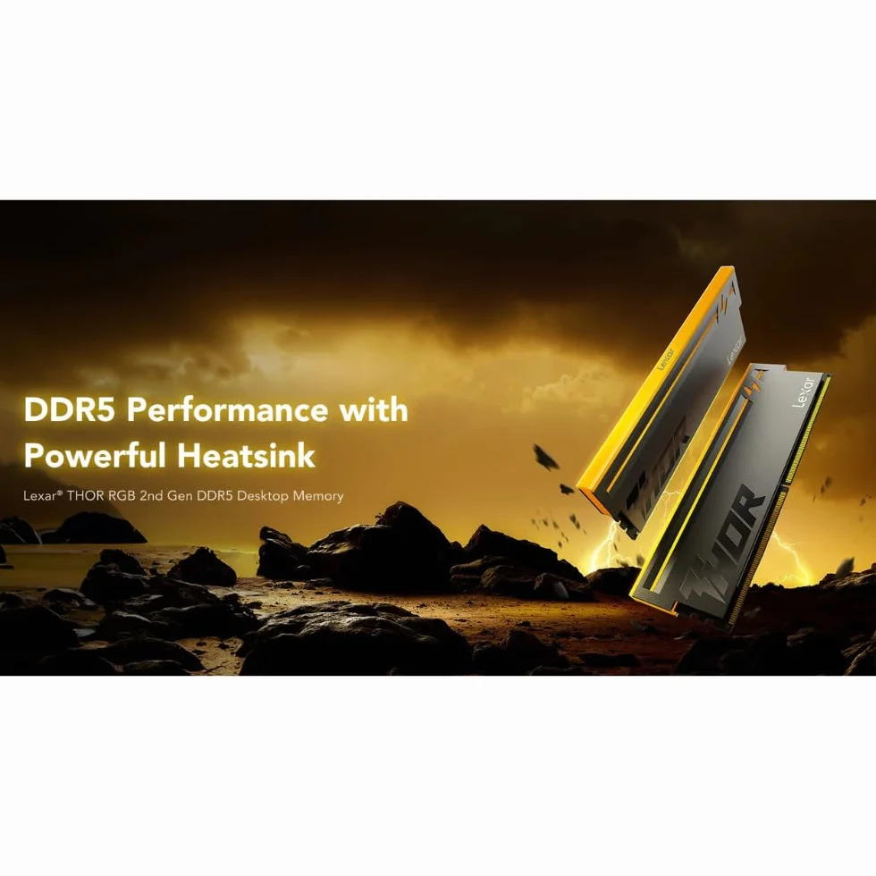 Lexar THOR RGB Gen2 DDR5 32 GB (2 x 16 GB) - 6000 MT/s (6000 MHz) CL36 - XMP/EXPO 1,4 V pamięć stacjonarna (LD5U16G60C36BV-RGD)