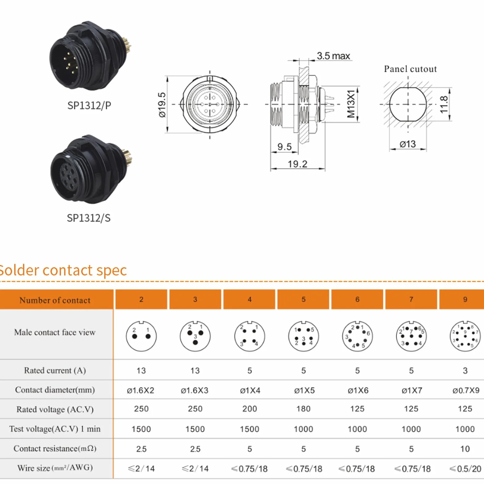 Weipu SP13 6 Pin 5A Aviation Waterproof Circular Connectors Wire Power LED Connector Wyposażenie elektryczne Power Plug Panel Mount gniazdo żeńskie tylne mocowanie