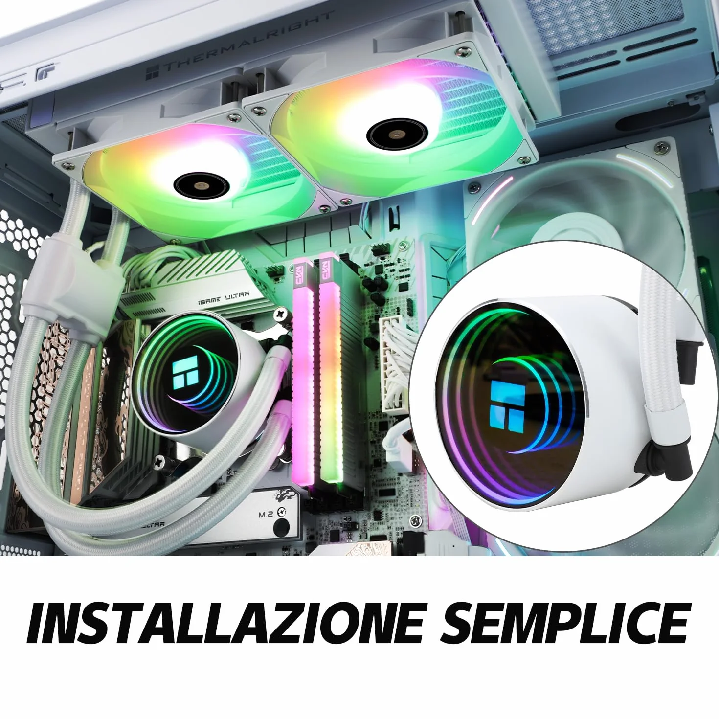 TR Frozen Notte 240 BLANC ARGB CPU chłodnica procesora, wentylator Dual PWM, łożysko S-FDB V2, odpowiedni do AMD/AM4 AM5, Intel LGA 1700/1851/1151/1200/2011