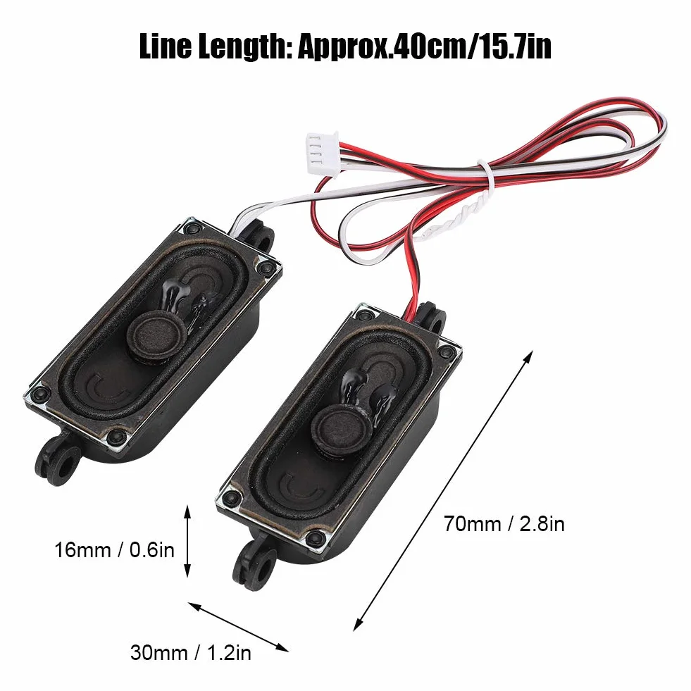 2 szt. Głośnik TV Box 4 Ohm 5 W, Wzmacniacz Dźwięku Głośnika z linią łączącą 40 Cm, Przezroczysty, Zamiennik Odtwarzacza Reklamowego W Telewizorze LCD