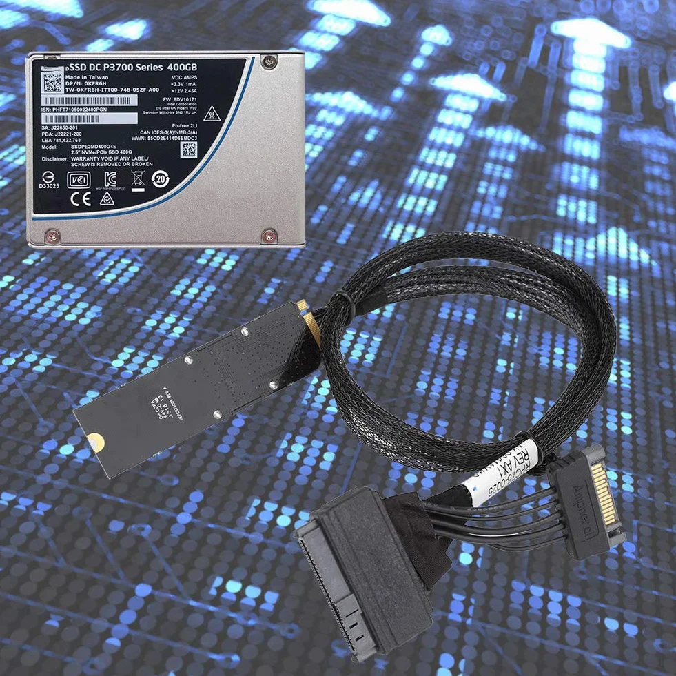 Kabel U.2 do M.2 SF-8639 Szybki Adapter do Dysków SSD NVMe w Stacjonarnych Stacjach Roboczych 50 Cm