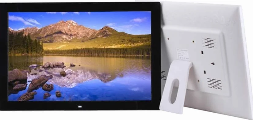 17-calowa cyfrowa ramka na zdjęcia o wysokiej rozdzielczości z 16 GB pamięci, elektroniczna ramka na albumy fotograficzne, elektroniczna ozdoba, maszyna do reklamy komercyjnej (biała)