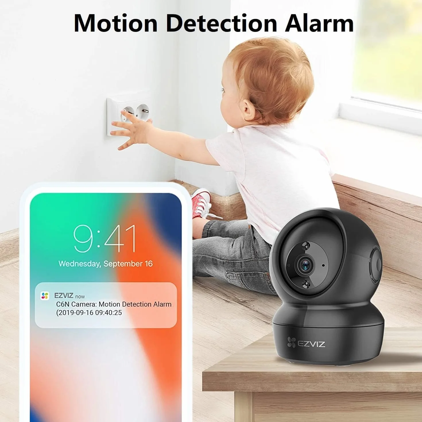 EZVIZ C6N Wewnętrzna kamera nadzoru WiFi 1080P, WiFi i Ethernet 360 ° Kamera IP Pan/Tilt Kompatybilna z Alexa, Night Vision z Smart IR, śledzenie ruchu, dwukierunkowy dźwięk