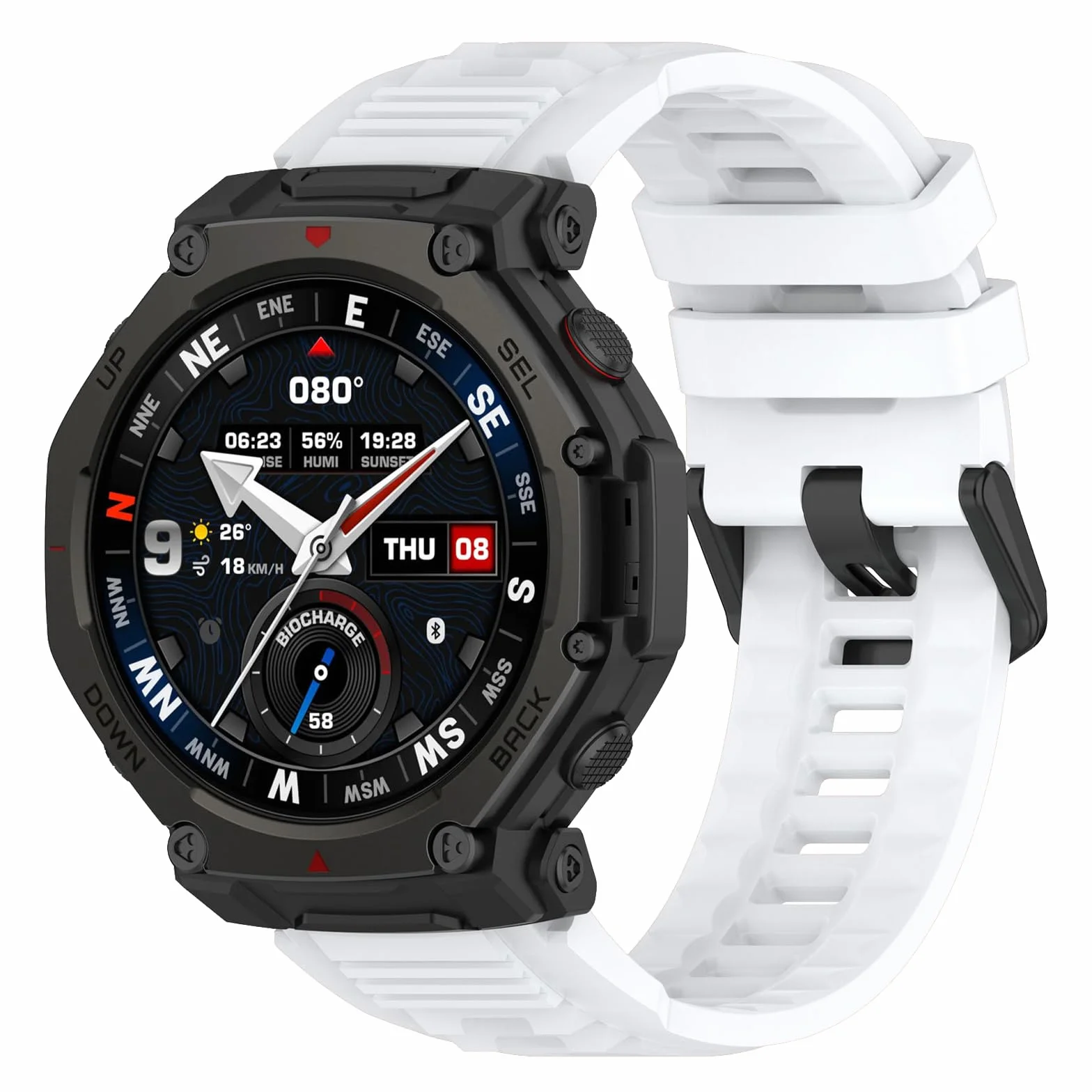Bransoletki kompatybilne z Amazfit T-Rex 3 Pro 44 mm, 20 mm, miękki silikon, sportowy pasek zamienny do Amazfit Active 2 44 mm / Active 2 Square/Amazfit GTR mini, dla mężczyzn i kobiet