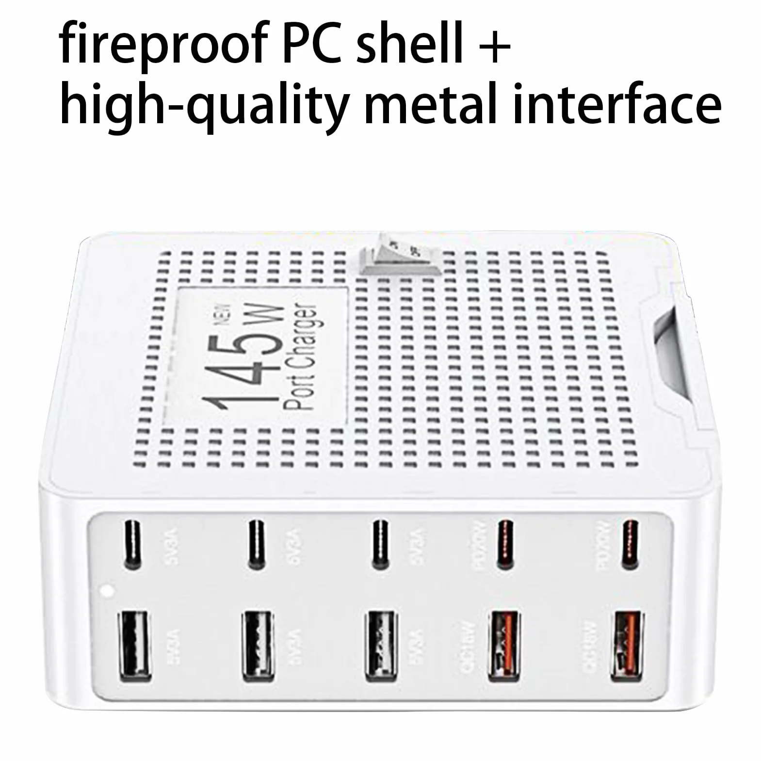Blok ładowarki - 10-portowy adapter szybkiego ładowania do laptopa - stacja ładująca USB | do laptopa zegarka telefonu tabletu biurka podróży do domu biura
