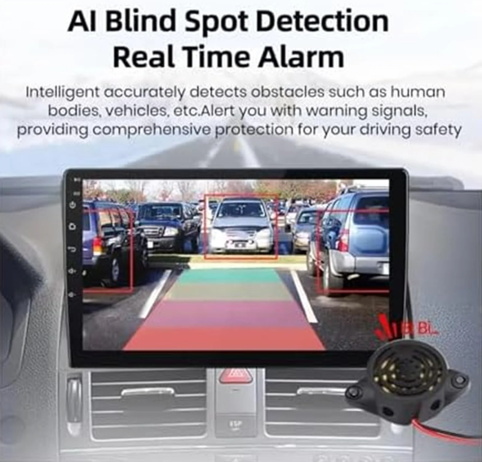 Tylna kamera pojazdu Kamera cofania samochodu Ahd 1080P Alarm Wodoodporna 145 Szerokokątna kopia zapasowa AI, dla inteligentnego widoku z tyłu(BLACK HS17)