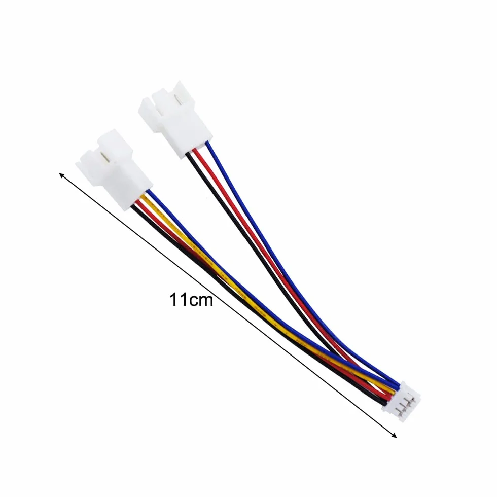 Gebildet Adapter wentylatora GPU PWM, Mini 4-pinowy na podwójny standardowy przedłużacz 3-pinowy/4-pinowy, kabel rozdzielacza wentylatora karty graficznej