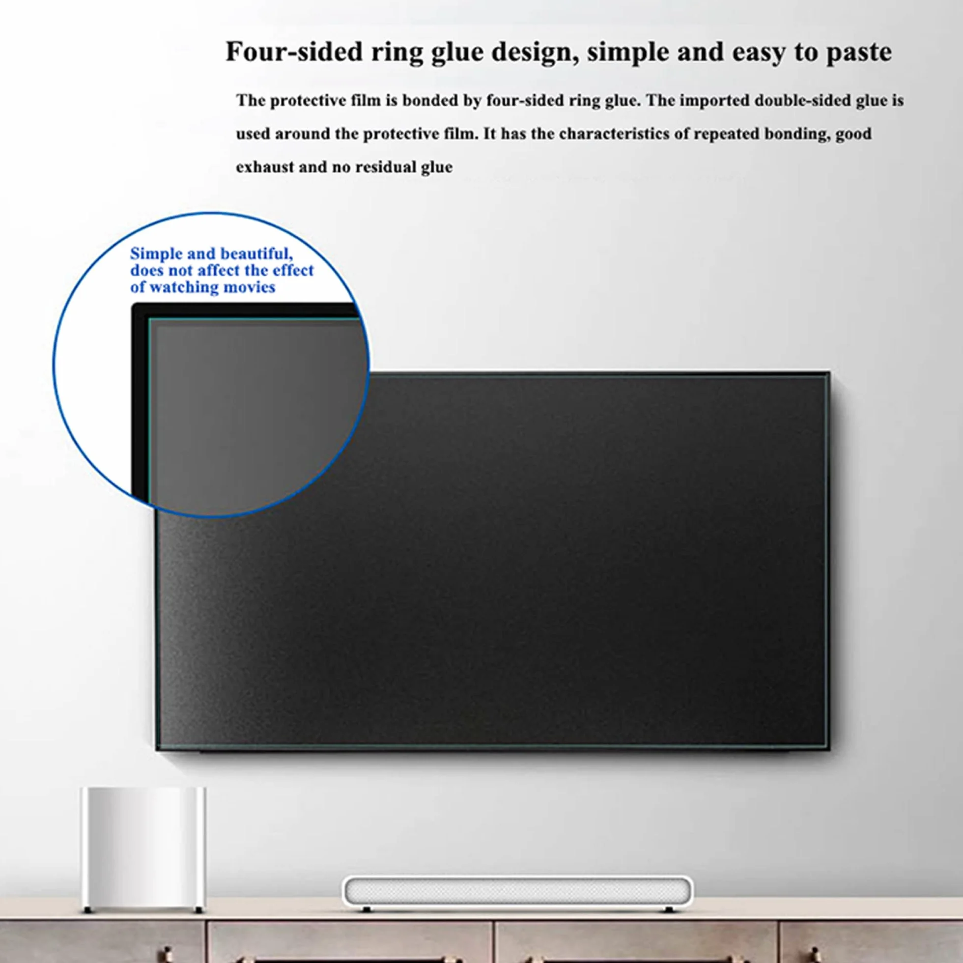 Osłona ekranu, Od matowej do 43 cali, folia przeciwodblaskowa, odfiltrowująca niebieskie światło odporna na zarysowania telewizora LCD LED OLED HDTV