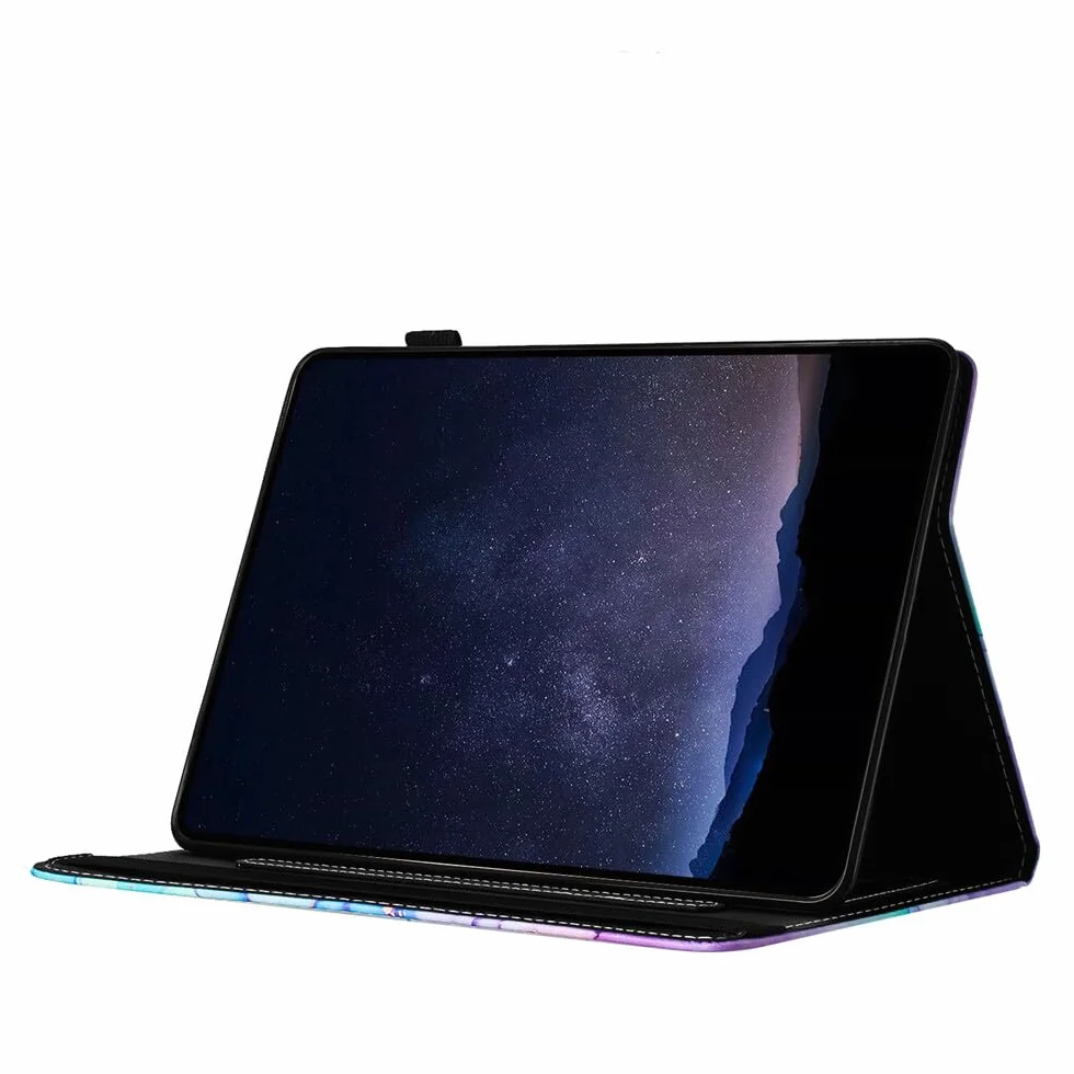 Generic etui kompatybilne z czytnikiem e-booków Kindle Paperwhite 2 (2013) (wzór: marmurowy fioletowy niebieski) skórzany portfel etui z klapką