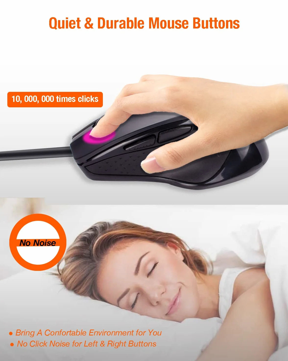 INNOMAX mysz przewodowa USB C, ergonomiczna, duży rozmiar, 6 przycisków, 3-stopniowa regulacja DPI, przycisk opuszczania strony i w górę, do MacBooka Pro, iPada Pro i laptopa z portem USB-C (czarna)