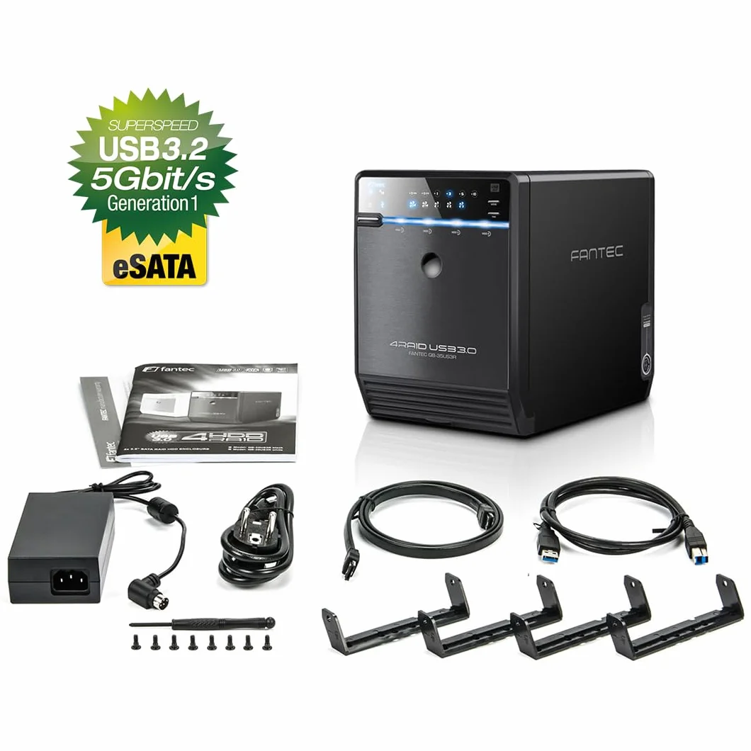 Fantec QB-35US3R Obudowa dysku twardego do dysków 4 x 8,89 cm (3,5 cala (SATA I/II/III czarna
