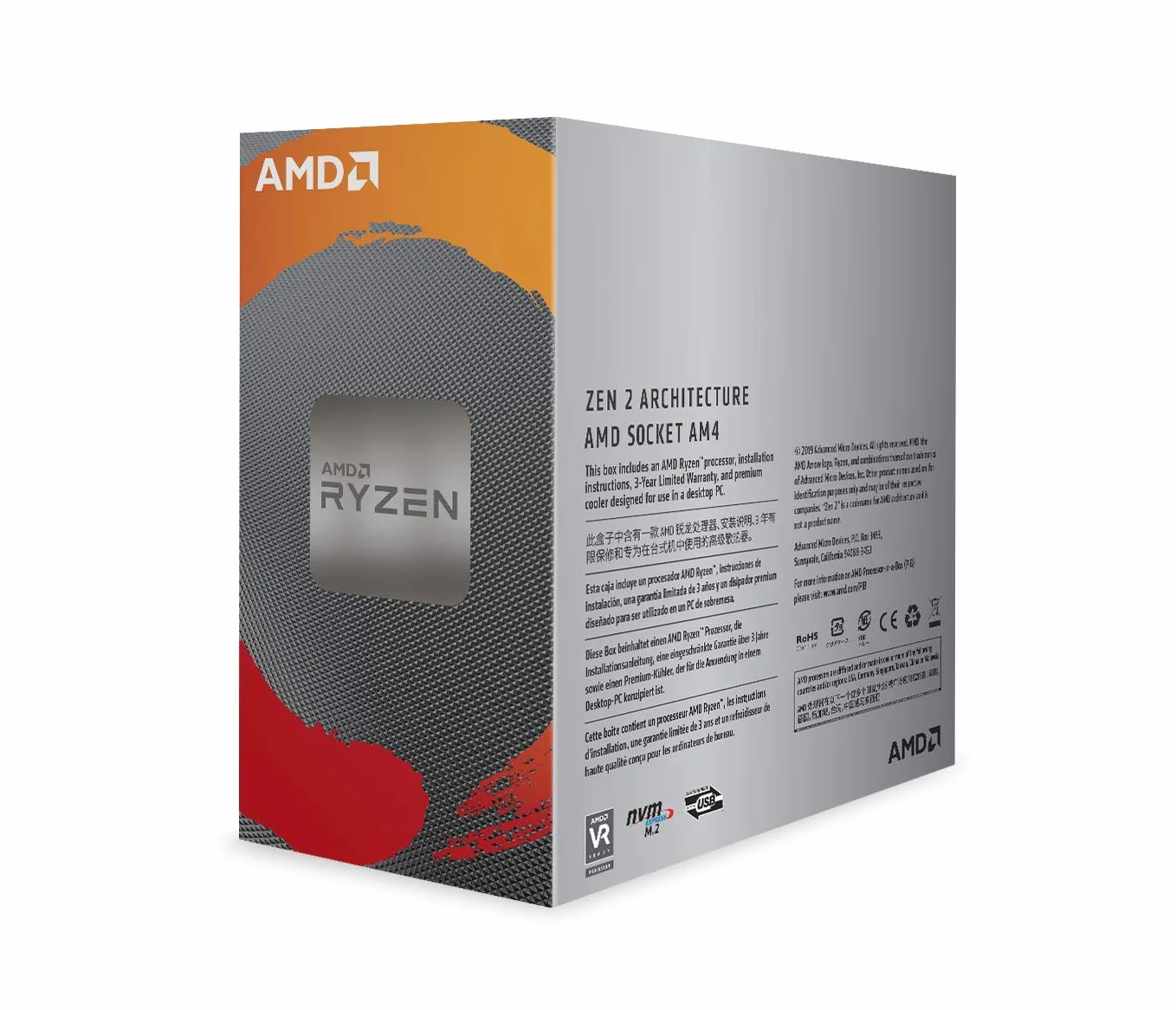 AMD Ryzen 5 3600 Procesor (6C/12T, pamięć podręczna 35 MB, 4,2 GHz Max Boost) (Odnowiony)