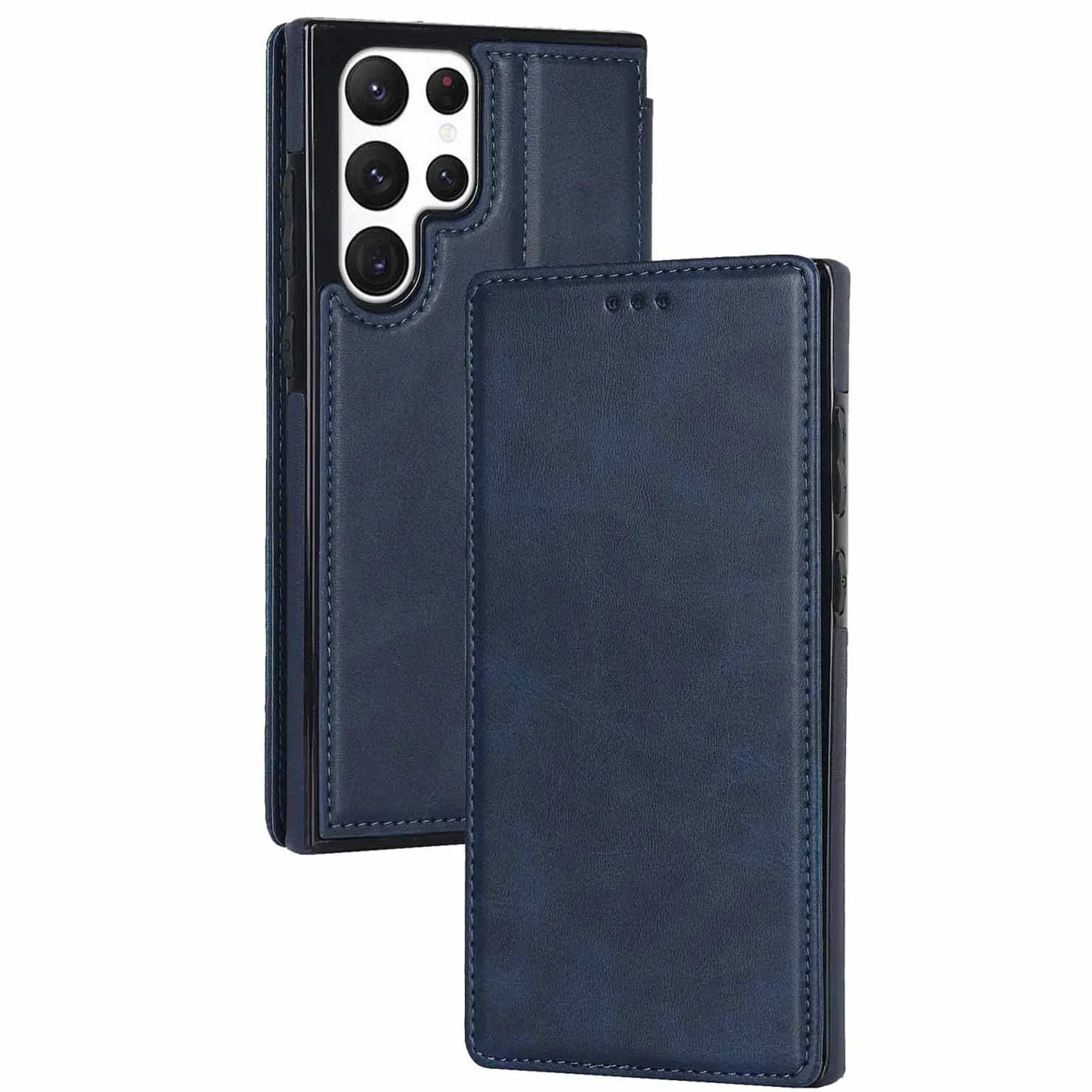 Etui z klapką do Samsung Galaxy S23 Ultra/S23 Plus/S23, ultracienkie, biznesowe, skórzane etui z podstawką, miękkie, odporne na zarysowania i przegródki na karty, etui na telefon komórkowy,