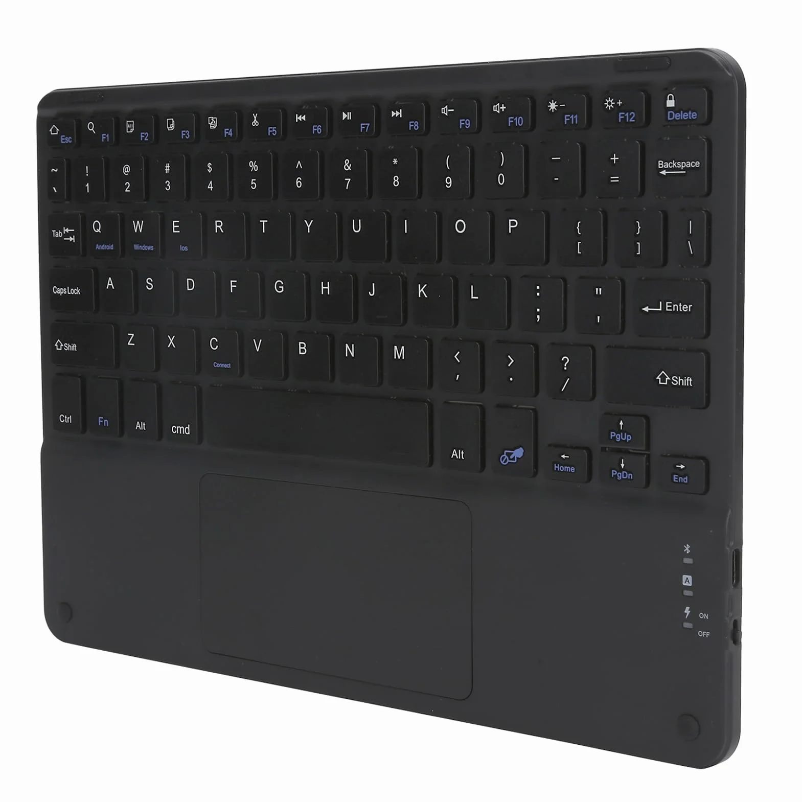 10-calowa Bezprzewodowa Klawiatura Bluetooth ze Smartfonami Touchpad, do Tabletów, Laptopów i Komputerów Stacjonarnych(czarny)