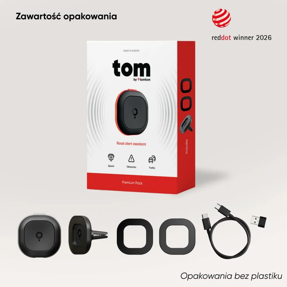 TomTom Antyradar do Samochodu - Bez Abonamentu | Tom by TT Premium Pack