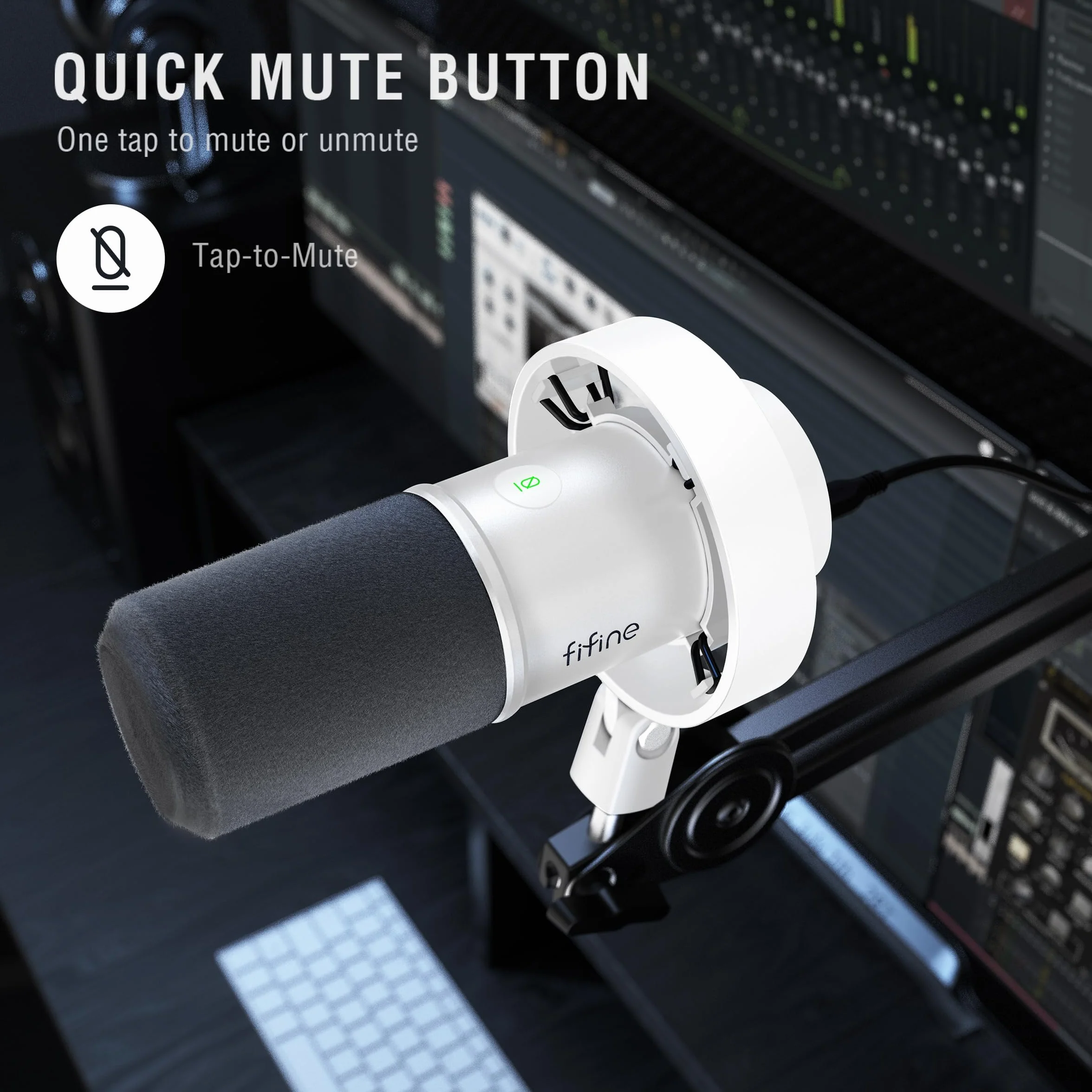 FIFINE USB/XLR Studio Mikrofon dynamiczny do PC, RGB kardioidalny mikrofon do gier, podcastingu, przesyłania strumieniowego, nadawania, nagrywania głosu, do PS4/5 Mac PC mikser kart dźwiękowych -