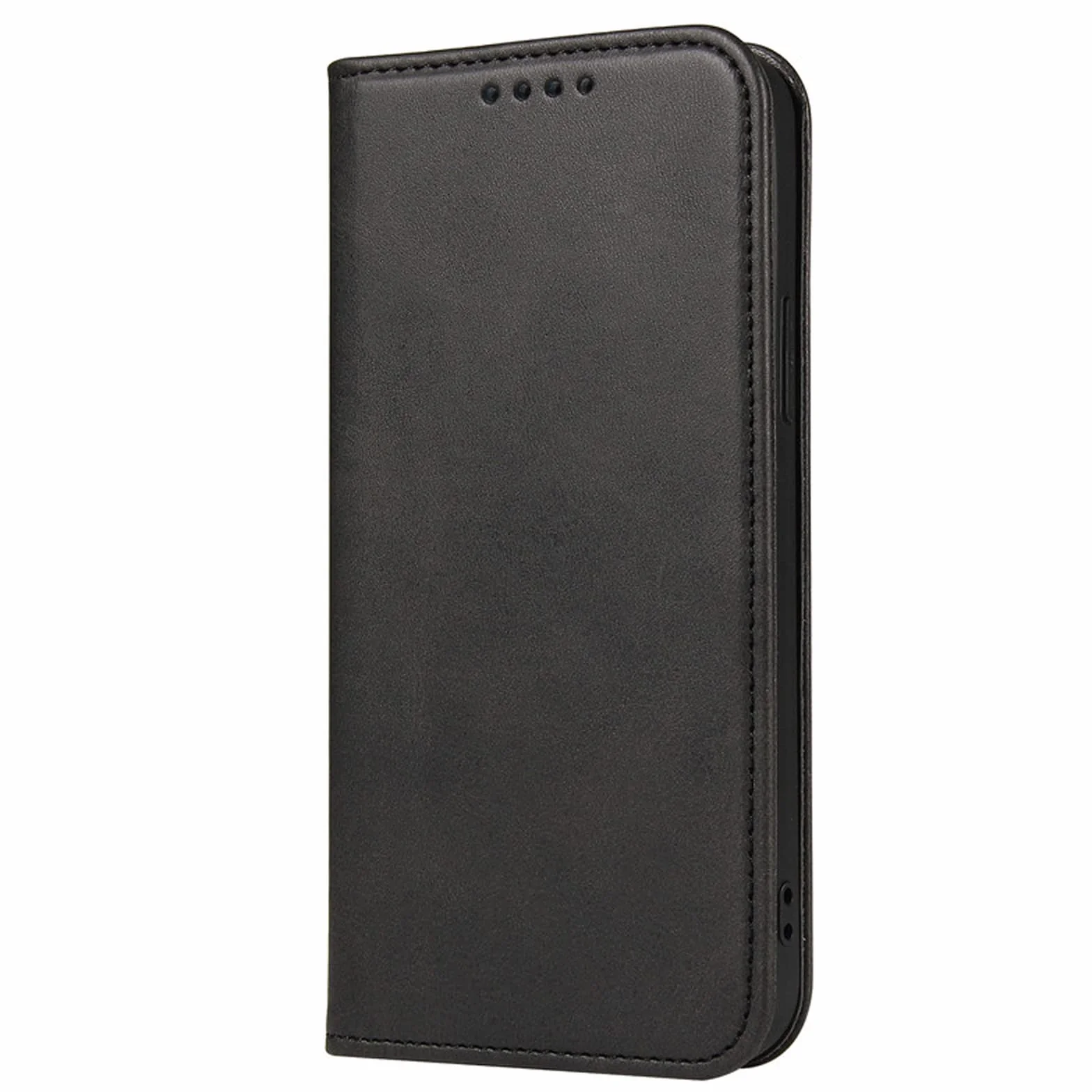 LTL Etui na telefon do iPhone 13 Mini/13/13 Pro/13 Pro Max, ręcznie robione skórzane etui z klapką z przegródkami na karty, etui na telefon, magnetyczne zamknięcie, czarne, 13 mini 5,4 cala