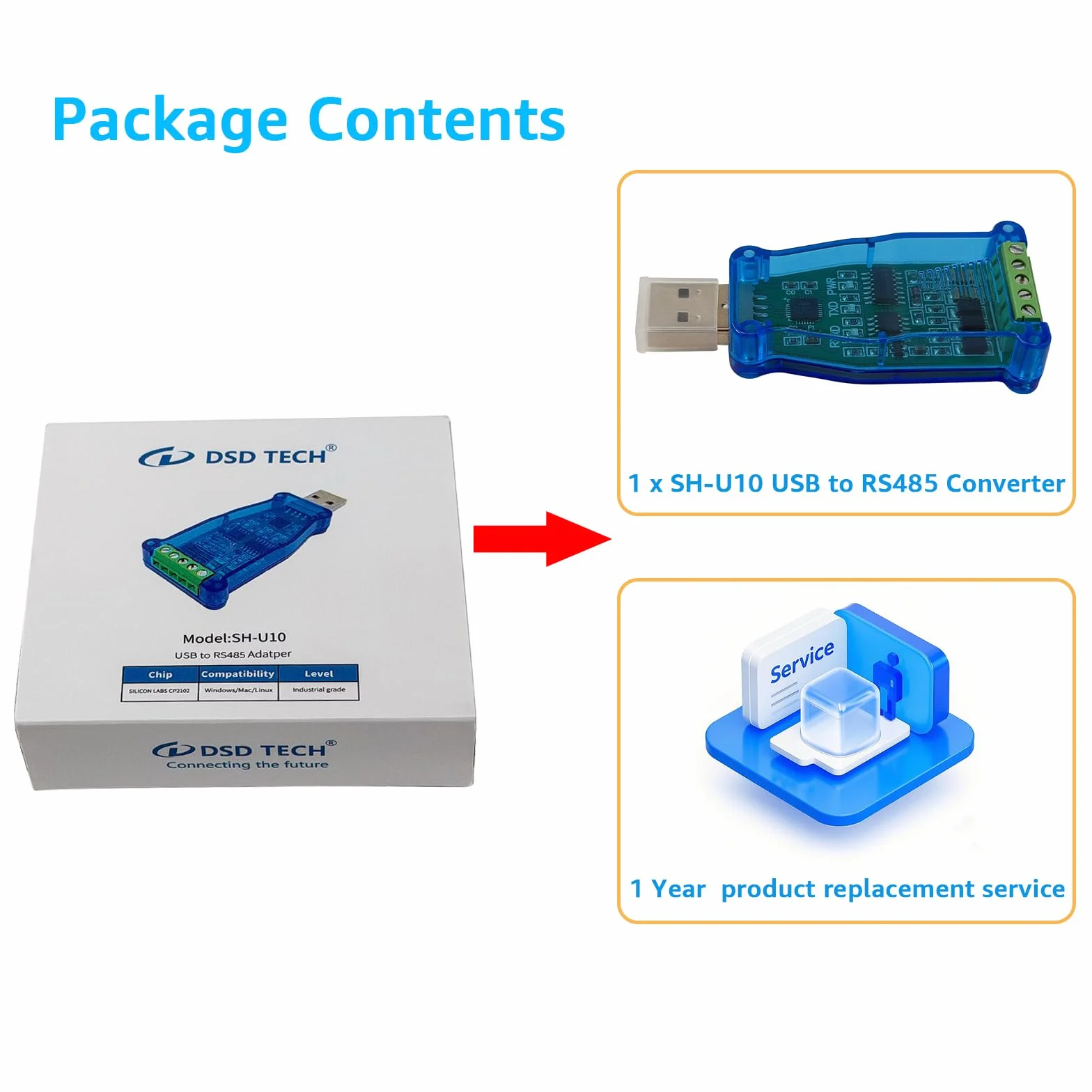 DSD TECH SH-U10 Konwerter USB na RS485 dla Modbus