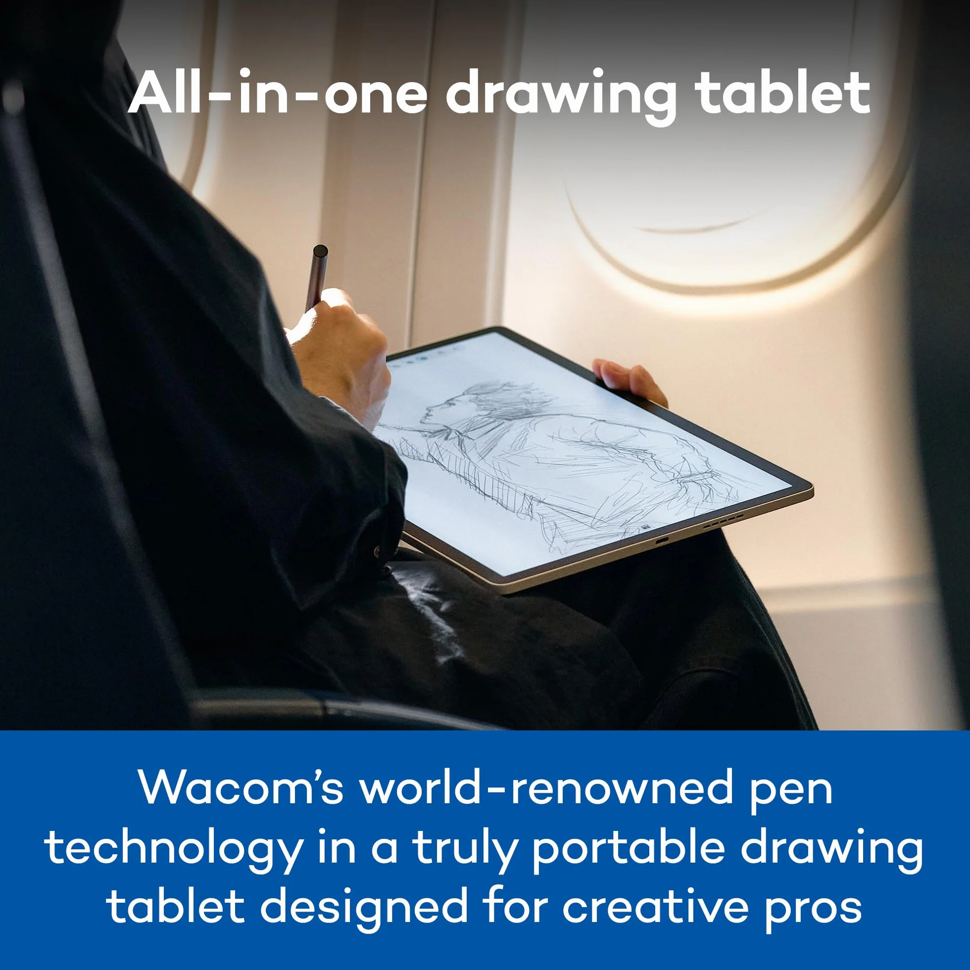 Wacom MovinkPad Pro 14 Tablet do rysowania – odczucie długopisu na papierze z ekranem OLED dla prawdziwej czerni, wyjątkowy kontrast, szybka reakcja, szkło teksturowane premium, bardzo precyzyjny