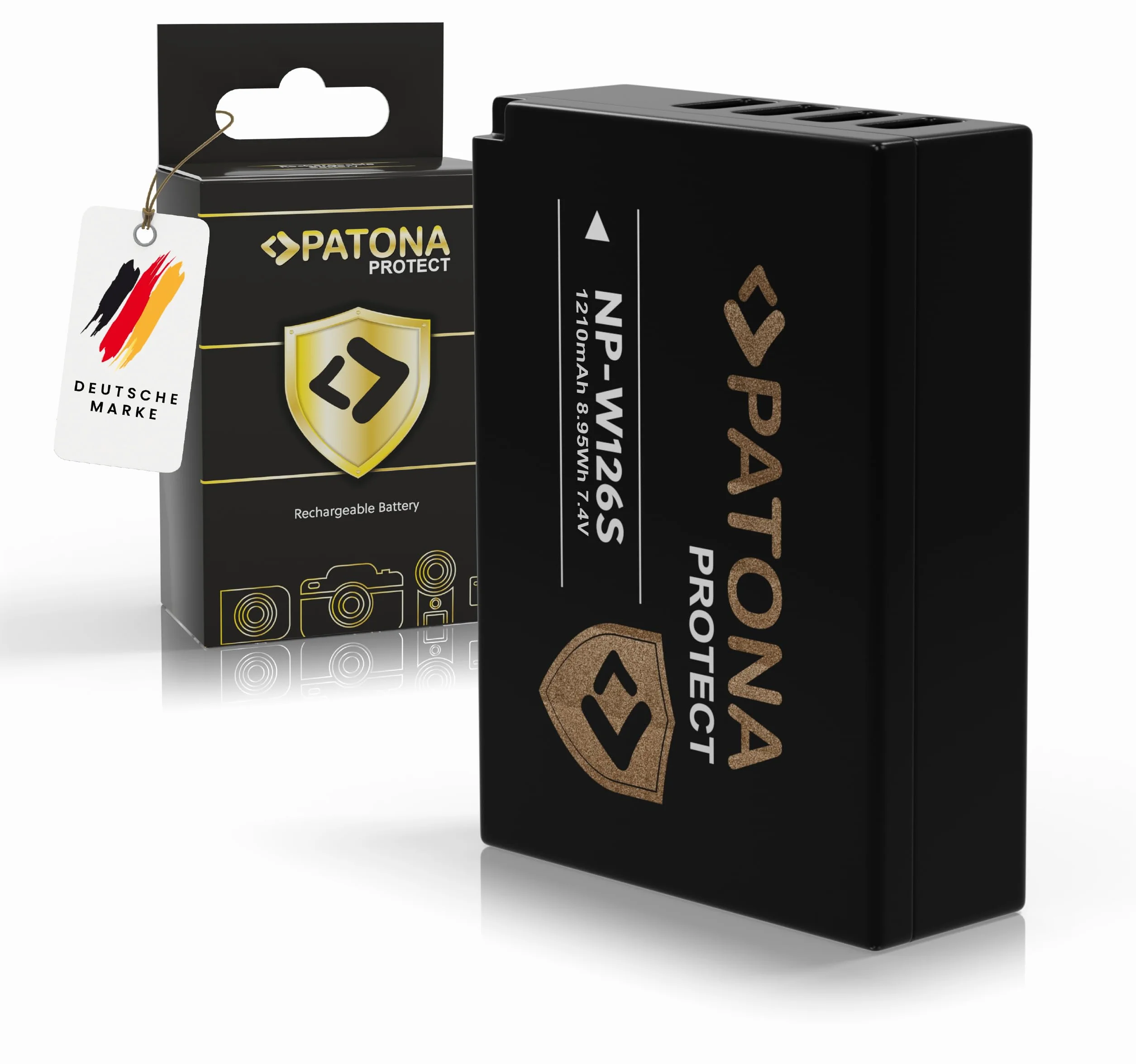 PATONA Zestaw Dual LCD Ładowarka USB-C z 2X NP-W126S Protect 1210mAh | Kompatybilny z Fujifilm FinePix X-M5 X-M1 X100F X100V XT3 XA3 XA5, akumulator zamienny z NTC-Sensor i etui ochronnym