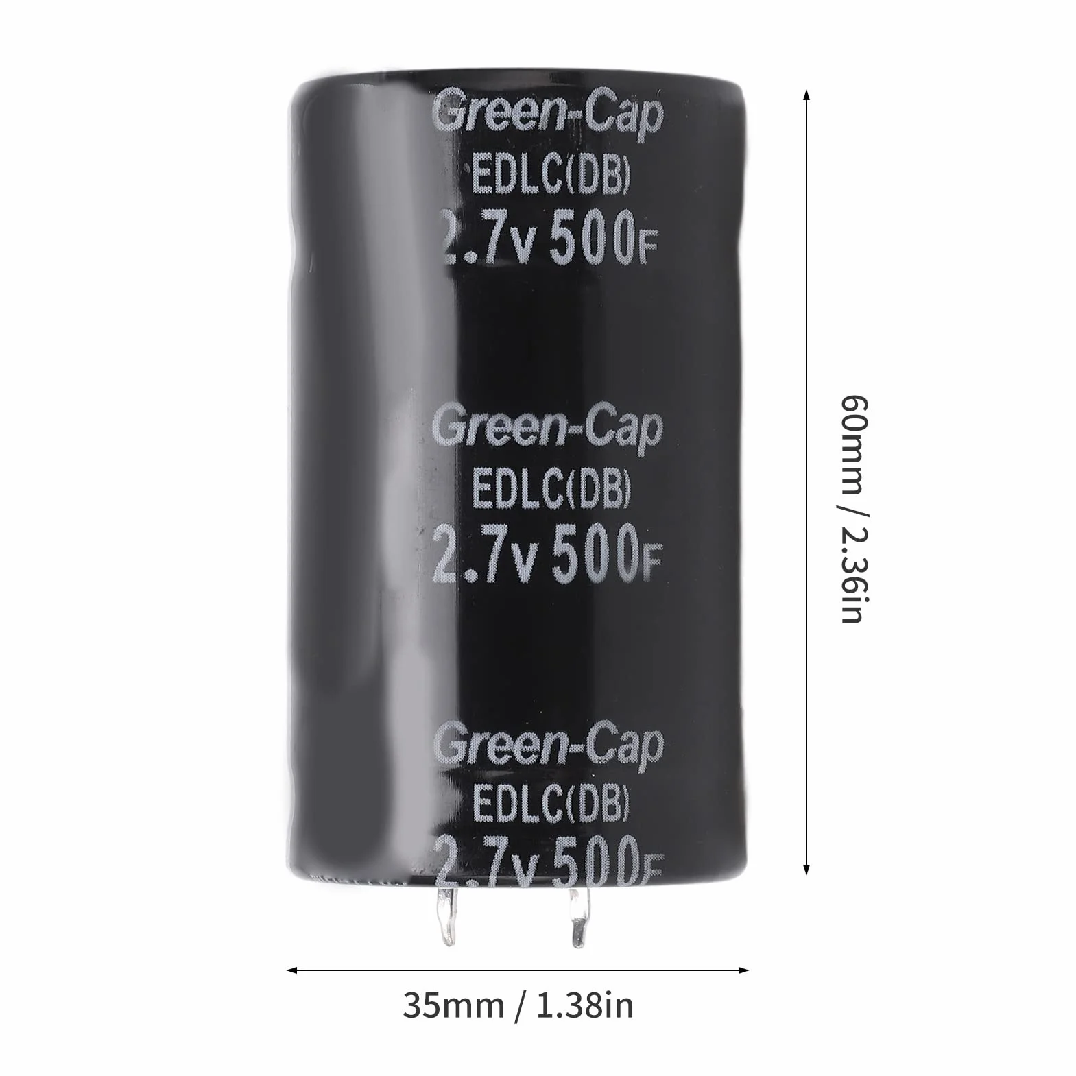 Super Kondensator, 2 szt. 2.7 V 500F Kondensator Super Kondensator Prostownik Kondensator Magazynowanie Energii Prostownik Akcesoria, Kondensatory Wzmacniacza Pojazdu