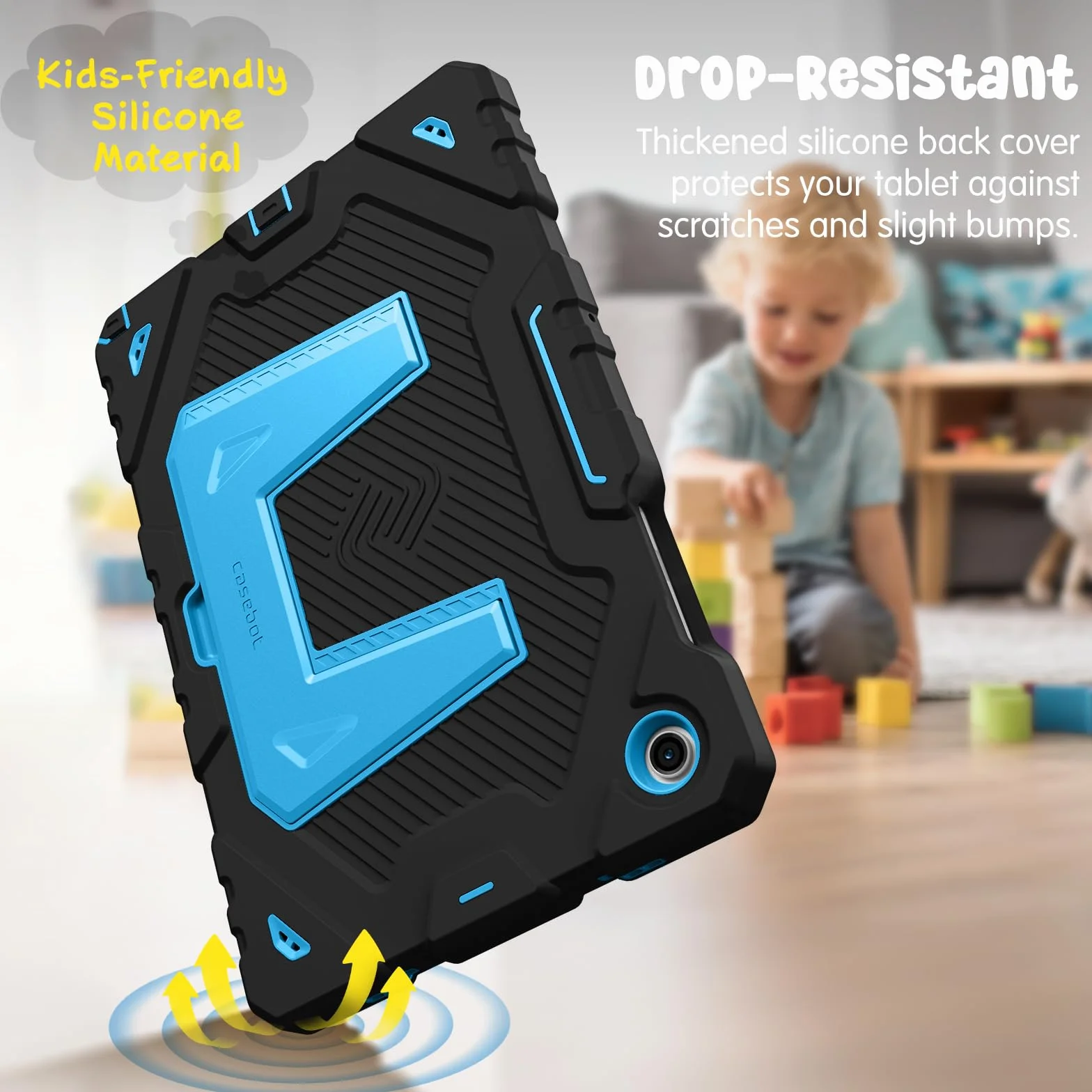 FINTIE Etui do Samsung Galaxy Tab A11 Plus (A11+) 11 cali 2025 i Galaxy Tab A9 Plus (A9+) 11" 2023, odporne na wstrząsy z podpórką, czarne/niebieskie