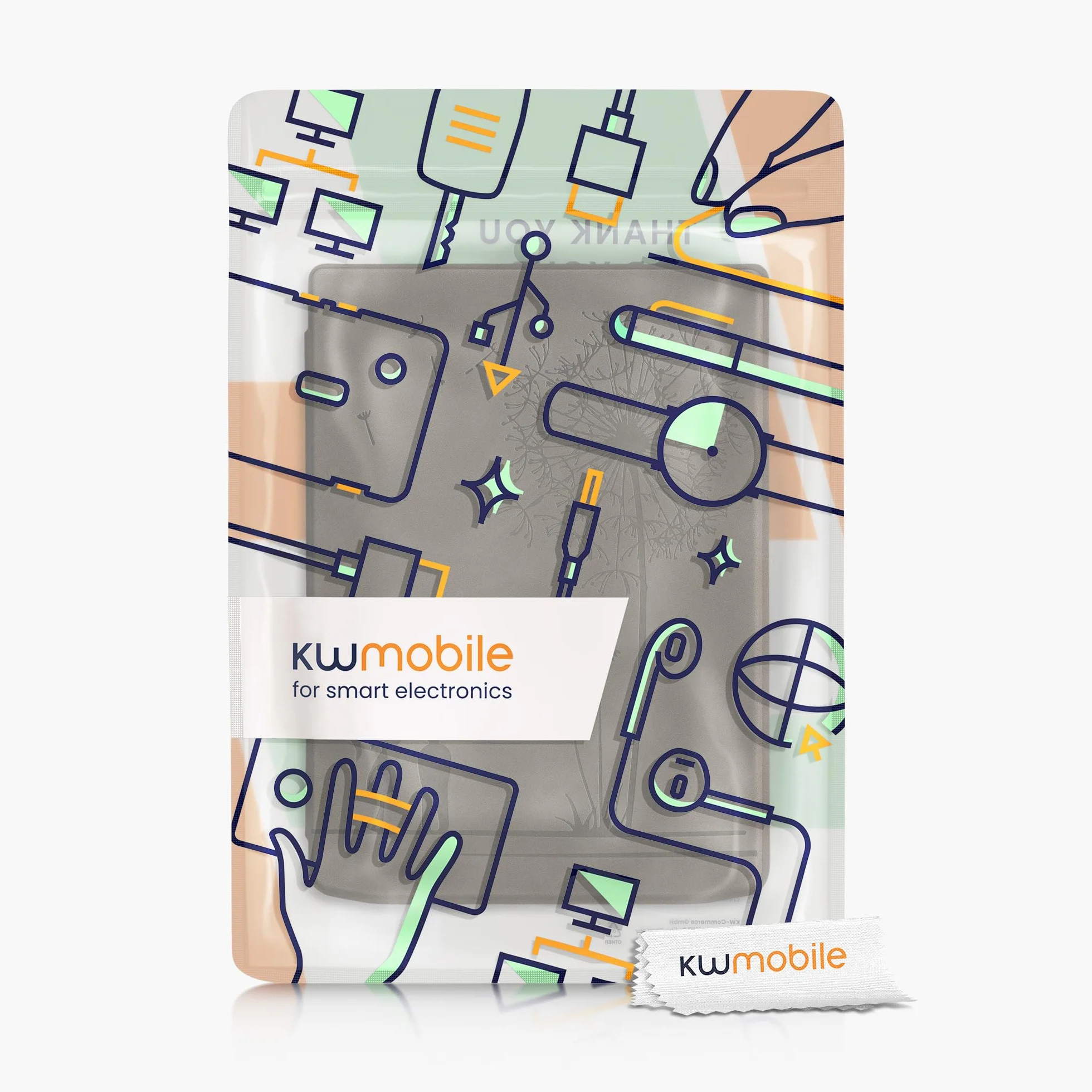 kwmobile Pokrowiec kompatybilny z Pocketbook InkPad 4 / Color 3 / Color 2 / Vivlio InkPad 4 / InkPad Color 3 Cover - Etui na czytnik e-booków - Dandelion Love Grey