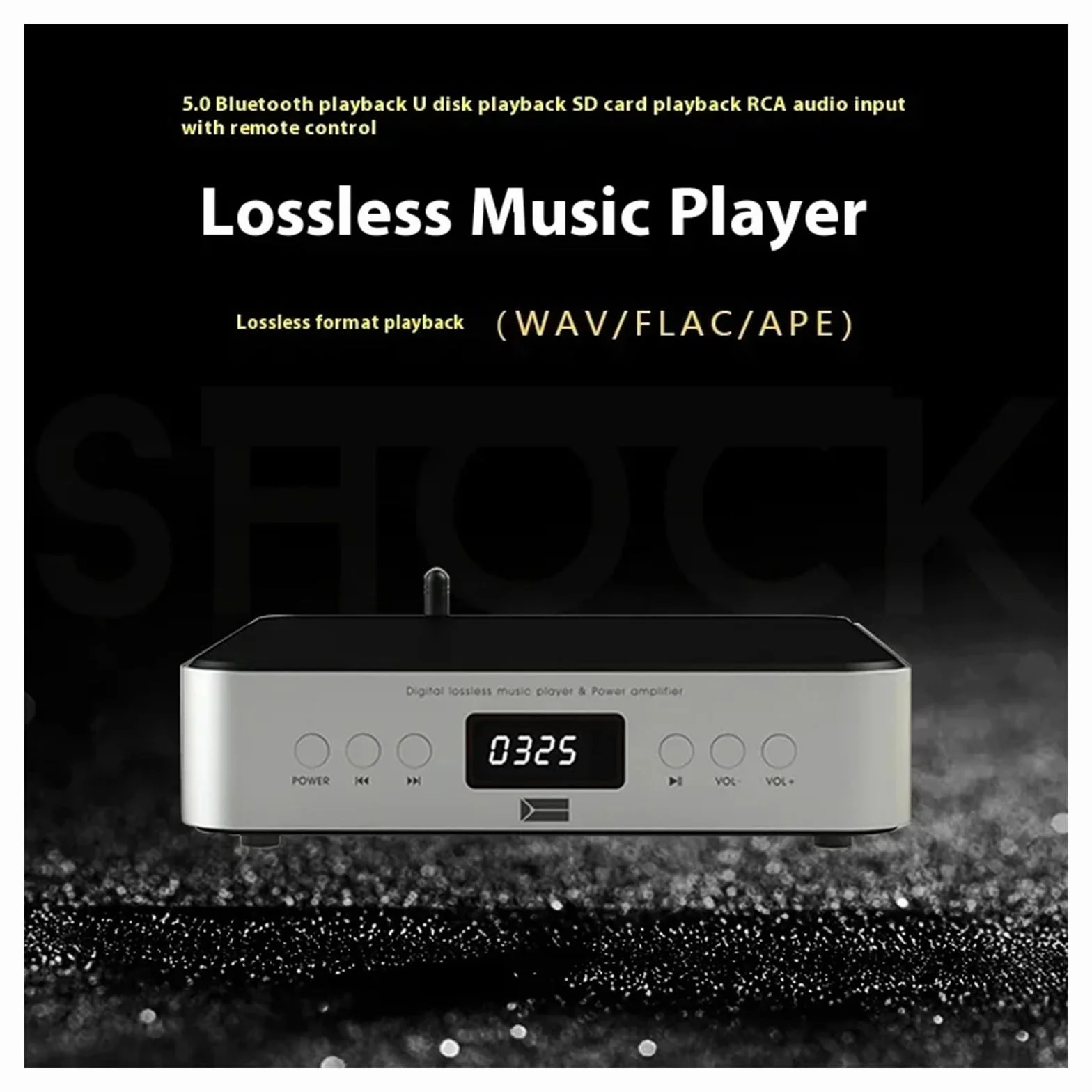 Wzmacniacz cyfrowy HIFI Moc 80 W*2 Bluetooth 5.0 Gramofon muzyczny Wejście na kartę USB SD