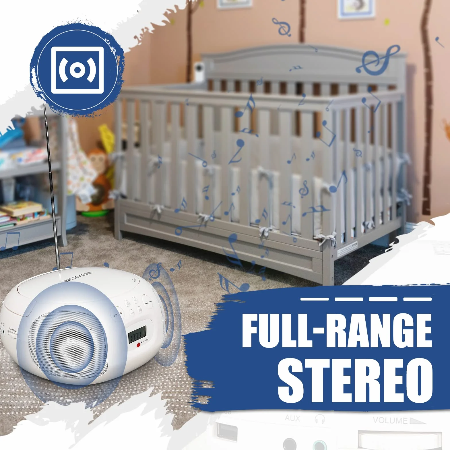 Repekess TR636 Przenośny odtwarzacz CD, radio FM AM, USB, magnetofon kasetowy,Bluetooth, Timer Sleep, proste zastosowanie dla osób starszych (biały)