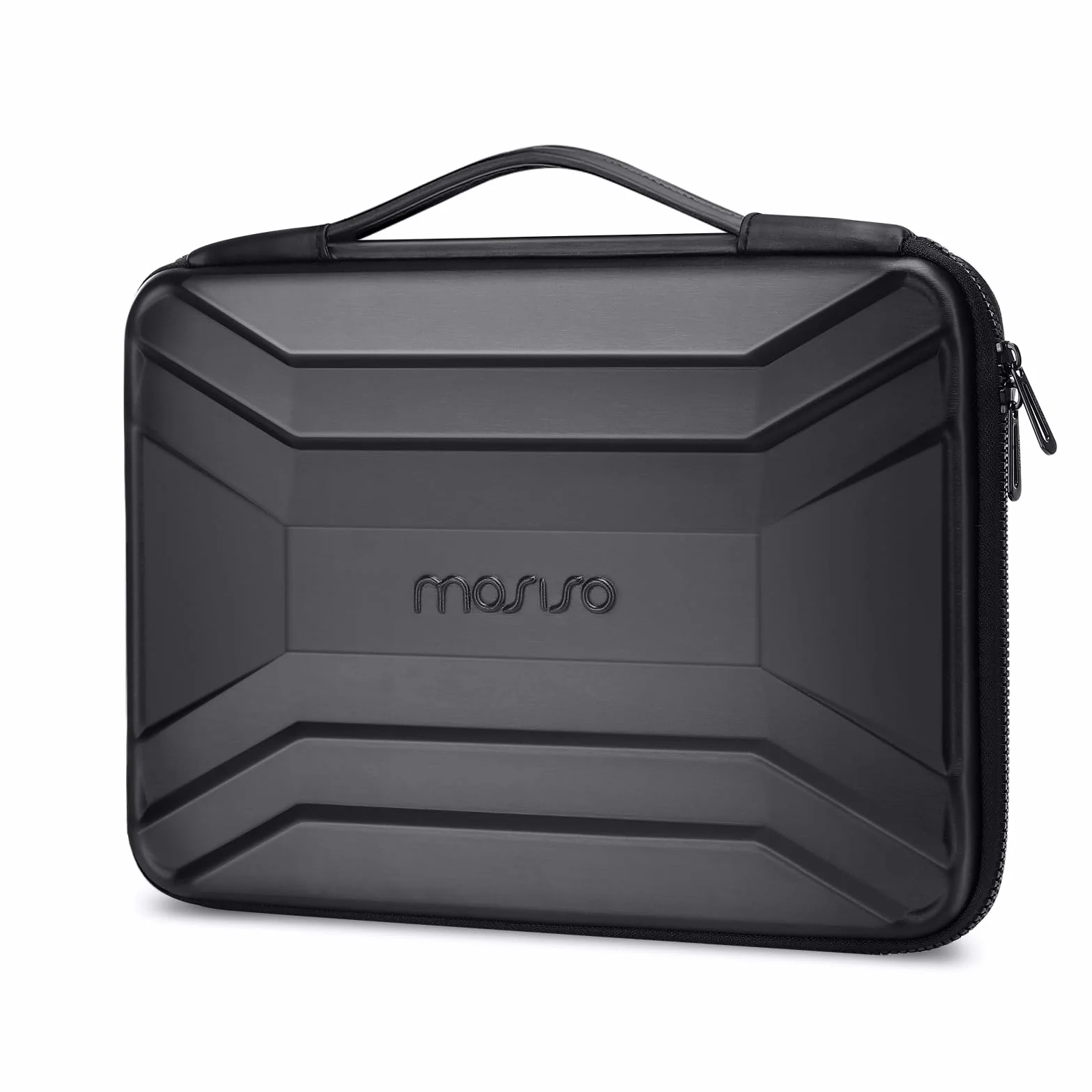 MOSISO Twarda obudowa na laptopa 33-35.6 cm, wodoodporna, odporna na wstrząsy torba, czarna | Pokrowiec na laptopa 33.8 cm, kompatybilny z MacBook HP Dell, symetryczny trapezowy komputer EVA, twarda obudowa z uchwytem