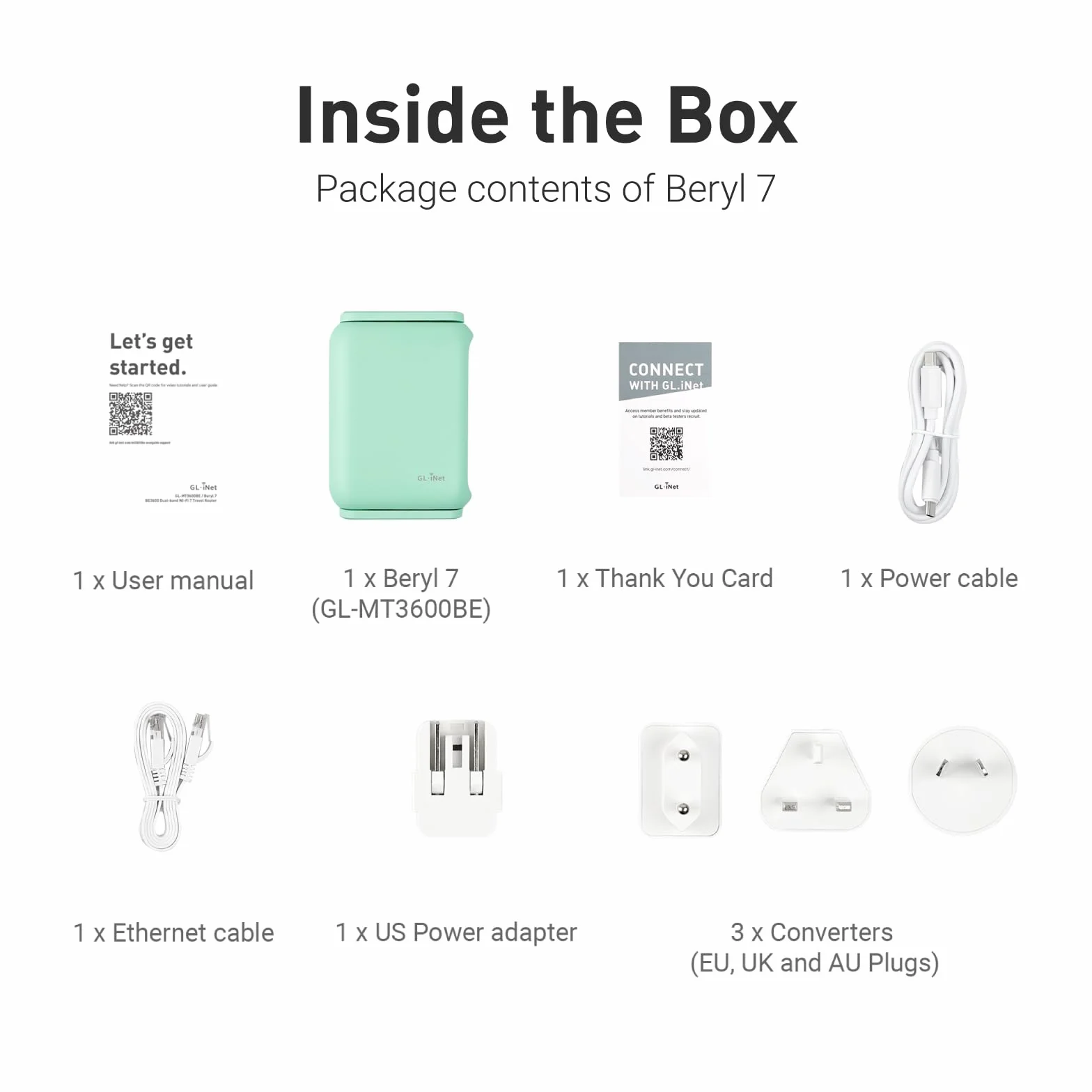 GL.iNet GL-MT3600BE (Beryl 7) Portable Travel Router, Pocket Wi-Fi 7 Wireless 2.5G Router, Mini Portable VPN Routers WiFi for Car, Travel, Public Computer Routers, Business, Moblie/RV/Cruise/Plane