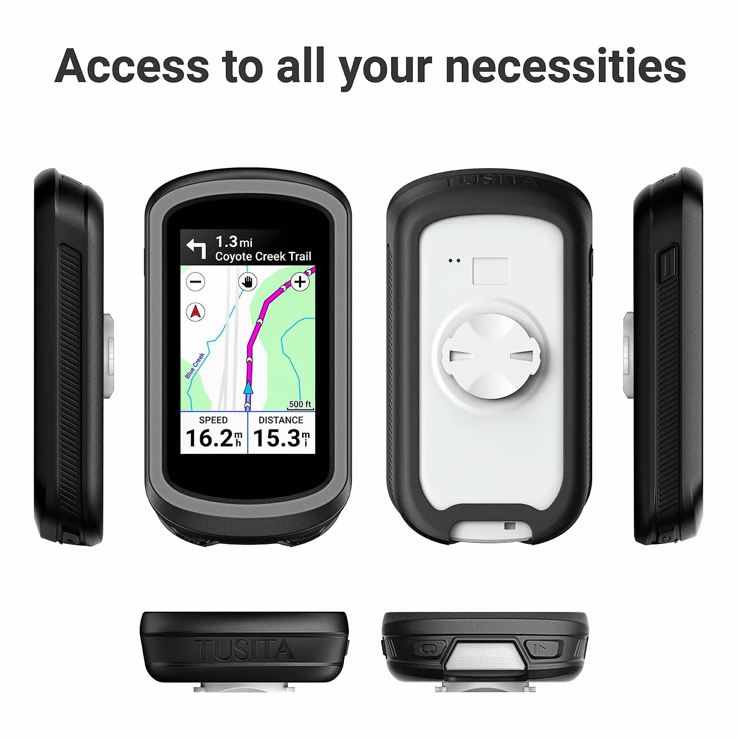 TUSITA Etui Silikon Kompatybilny z Garmin Edge Explore 2 (Nie dla Edge Explore) - Pokrowiec Silikonowy Ochronne - Akcesoria do Komputera Rowerowego GPS