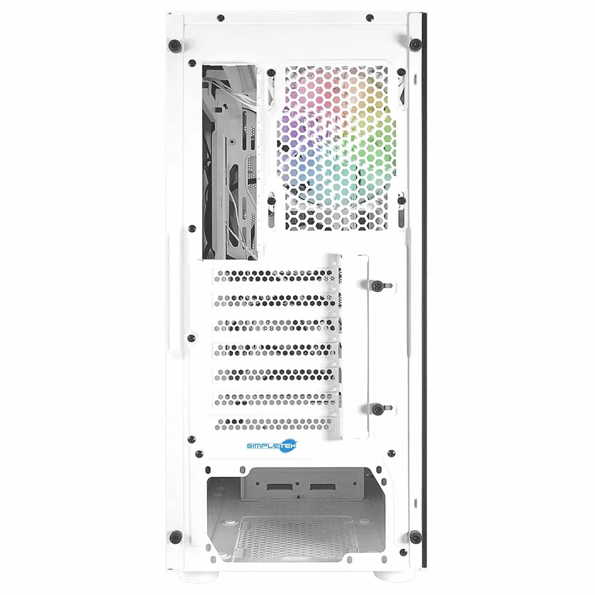SIMPLETEK - Obudowa RGB biała - kompatybilna z Noua Orizon M111 | E-ATX m-ATX mini-ITX ATX - 2x 3,5" - 1x 2,5" | bez zasilacza